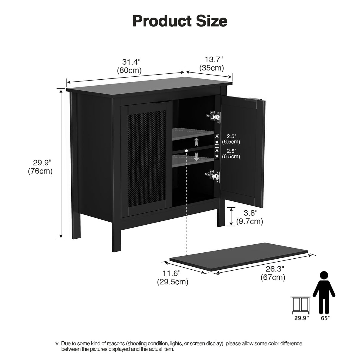 Skokliz Sideboard Storage Cabinet, Modern Kitchen Cupboard with Adjustable Shelf, Floor Cabinet with Doors, Buffet Cabinet for Living Room