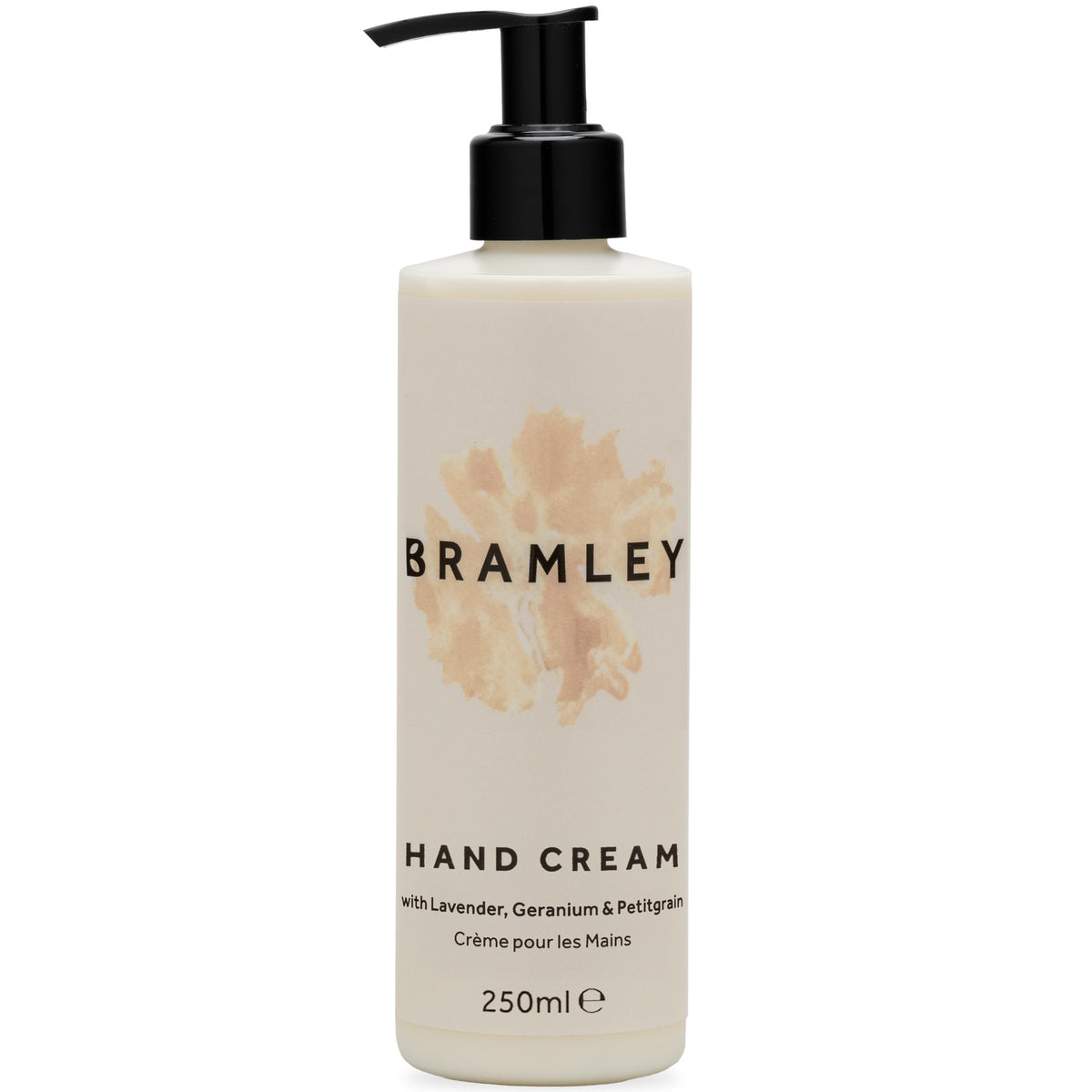 Bramley Hand Cream (250ml), Lavender Hand Moisturiser with Pump, Geranium & Petitgrain Essential Oil, Vegan Lotion For Hydrating & Nourishing Hands