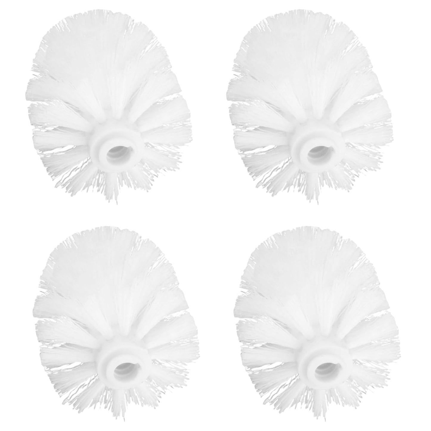Skibetfo 4pcs Replacement Toilet Brush Head White Antibacterial Toilet Brush Replacement Head Screw On 12mm Thread Port Toilet Cleaning Brushes Head