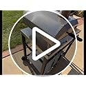 Onlyfire BBQ Serving Trolley Table, Stainless Steel Flattop Worktable, Double-Shelf with Utensil Holder for Outdoor Grilling and Cooking