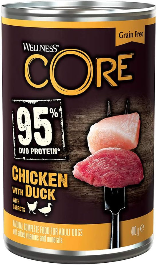 5 Percent Chicken & Duck, 6 x 400g, Dog Food Wet for All Dog Breeds, Chunky Paté, Grain-Free, High Meat Content, Protein-Rich, Limited Ingredient Recipe