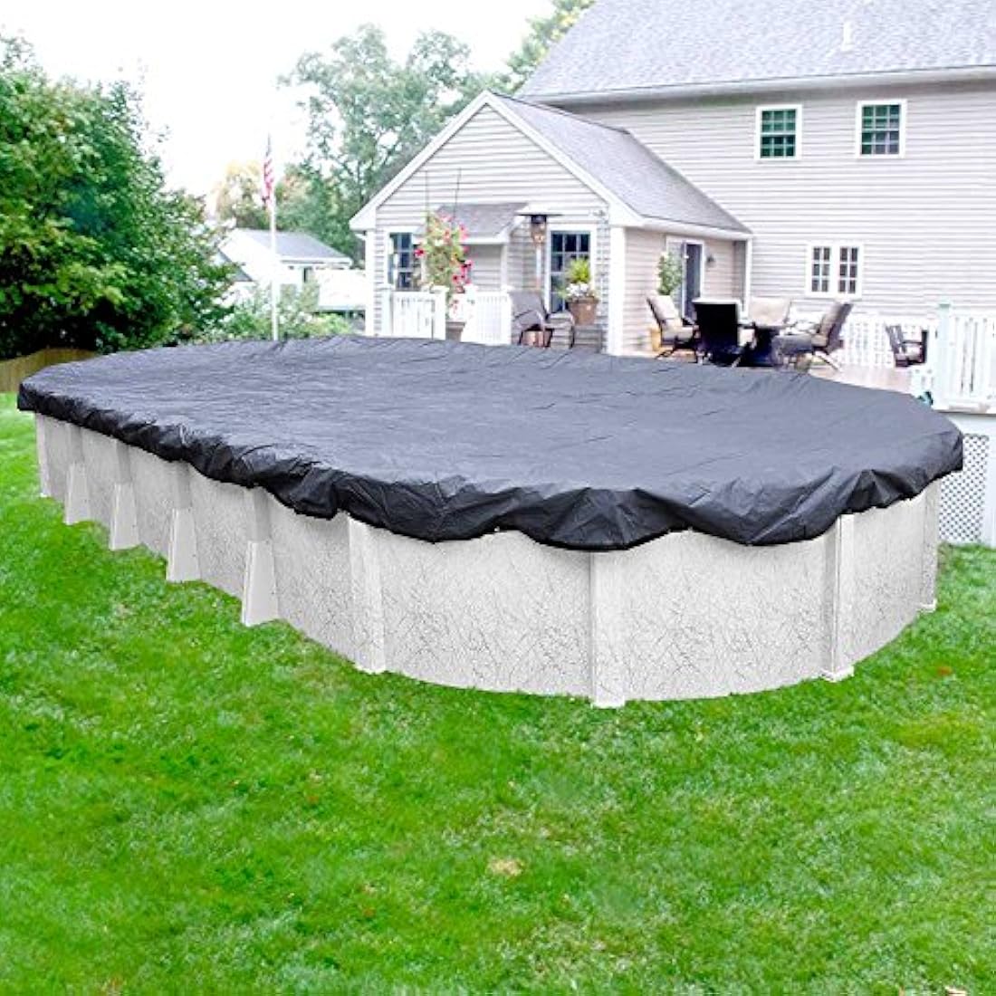 Robelle 341625-4 Pool Cover for Winter, Premier, 16 x 25 ft Above Ground Pools