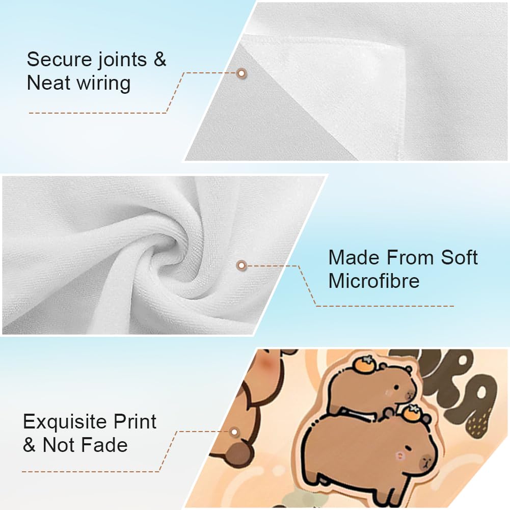 Capybara Beach Towel, Quick Dry Towels Microfibre Beach Towel Capybara Bath Towels Lightweight Swimming Towel Beach Blanket PoolTowel Printed Beach