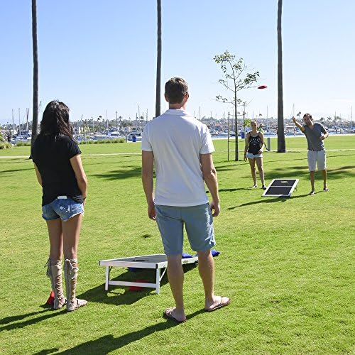 GoSports 4 x 2 ft Regulation Size Aluminum Cornhole Game Sets – Choose LED Lights or Standard - Set Includes 2 Foldable Boards, 8 Bean Bags, & Rules