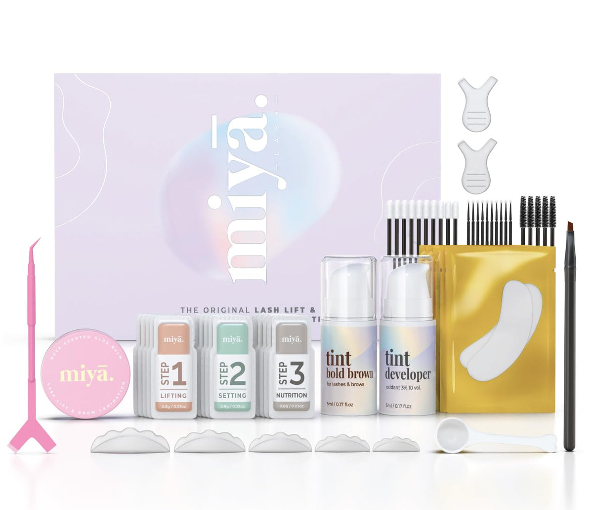 MIYA LASH | Lash Lift & Brow Lamination Kit with Tint | DARK BROWN | LVL Eyelash Perm