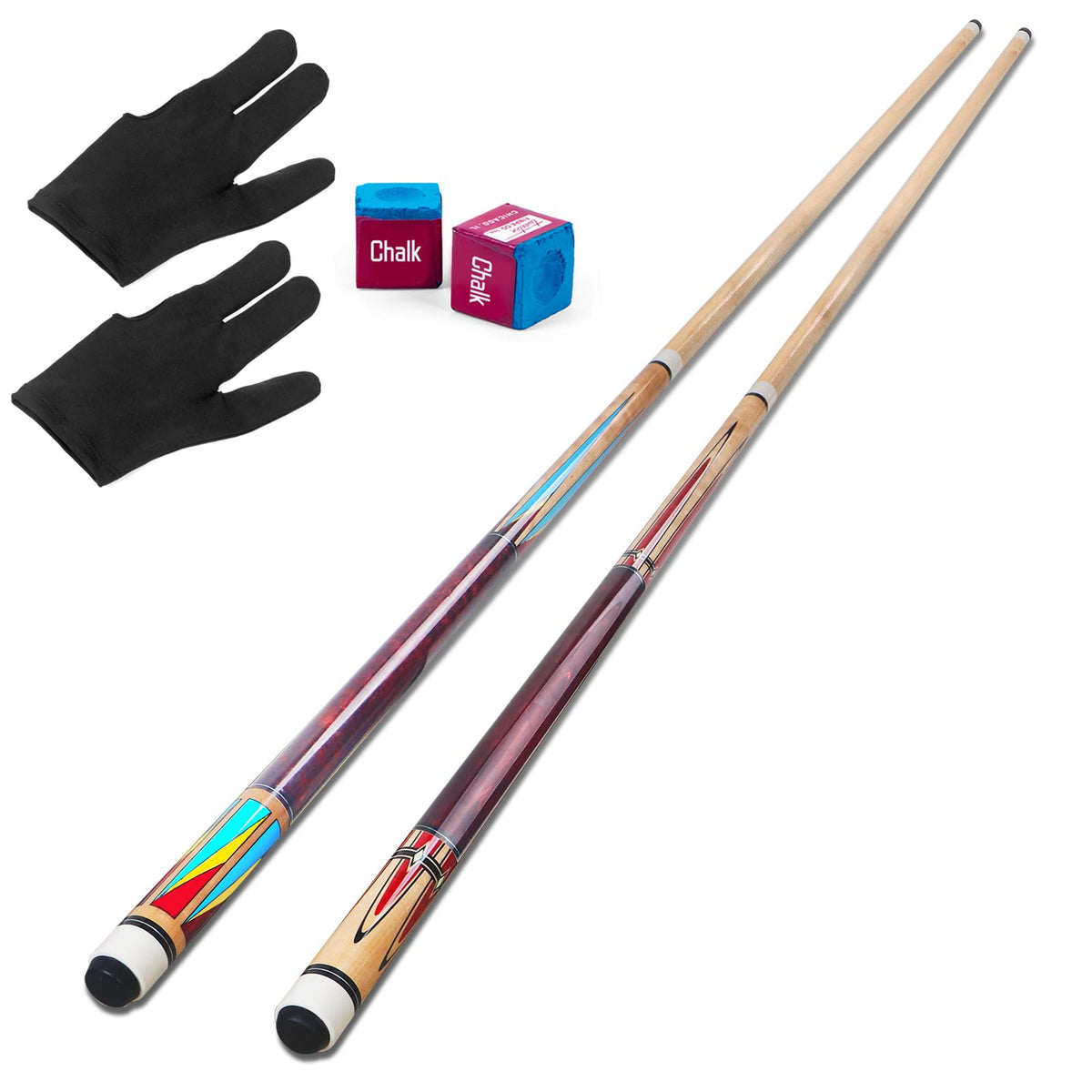 Pool Cue,Pool Cues Set of 2 Pool 58" AKLOT Cue Sticks Pool Cues Adult Canadian Maple Wood Cue Stick Pool Cues Adult 18 19 20 21 oz