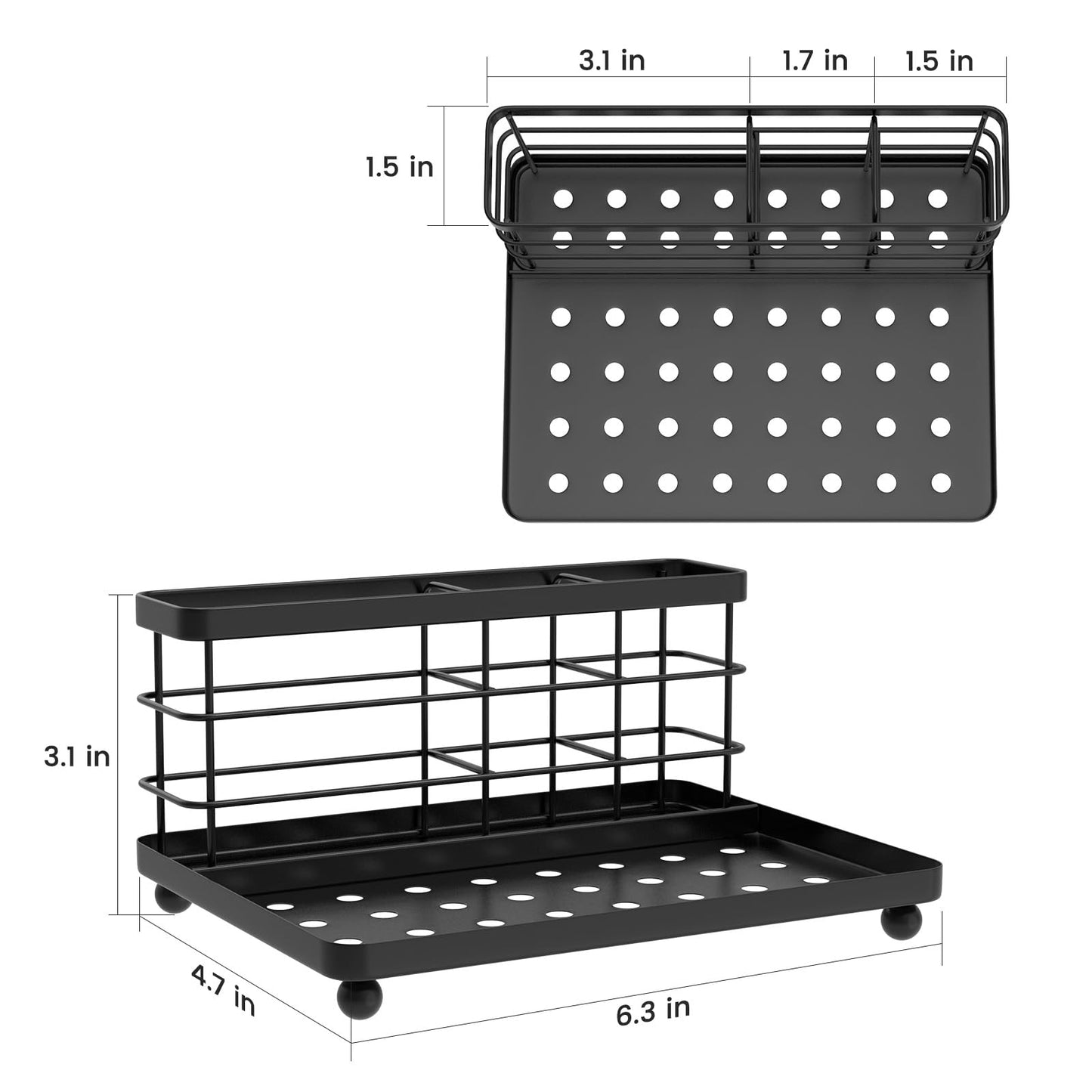 Luxspire Toothbrush Holders for Bathroom, Stainless Steel, 3 Slots, Black