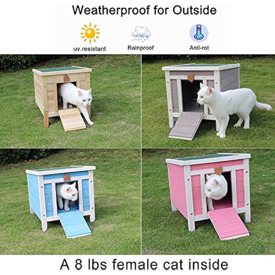Bunny Business Cat/Puppy/Rabbit/Guinea Pig Wooden Hide House, 51 x 44 x 42cm, Natural
