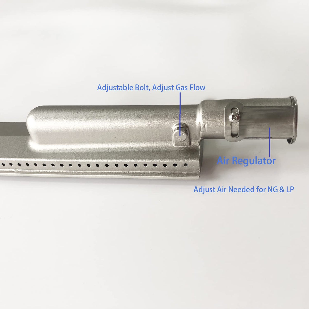 GRILLJOB 1PC Heavy Duty Cast Stainless Steel 304 BBQ Grill Burners Bull BBQ Replacement Parts for Cal Flame Aussie Blaze Jenn AIR Thermos Turbo