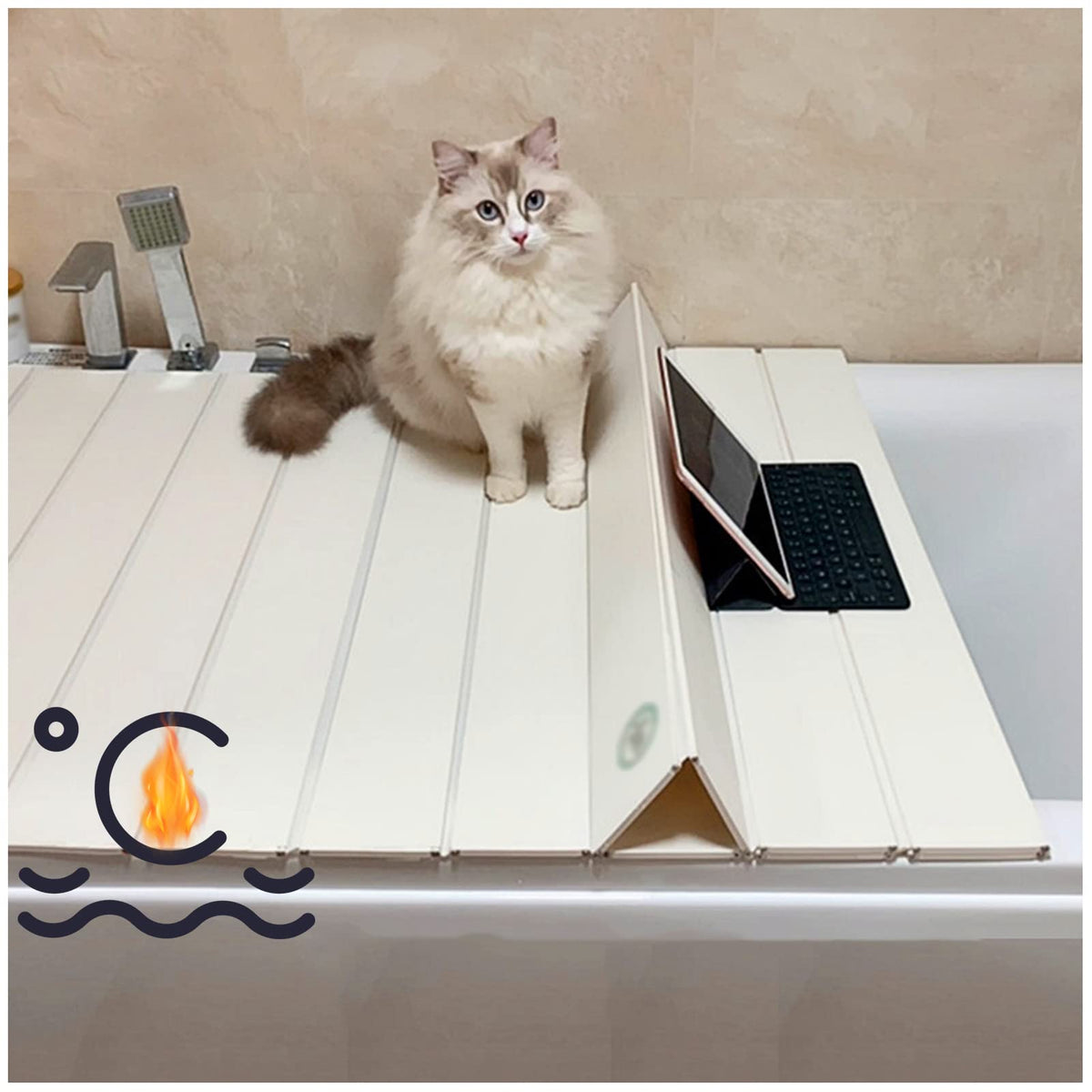 Foldable Bath Cover, 170X70X0.7cm Bathtub Cover, PVC Bath Tub Tray Insulation Covers Lid, Bathroom Dust Board for Home Hotel Spa