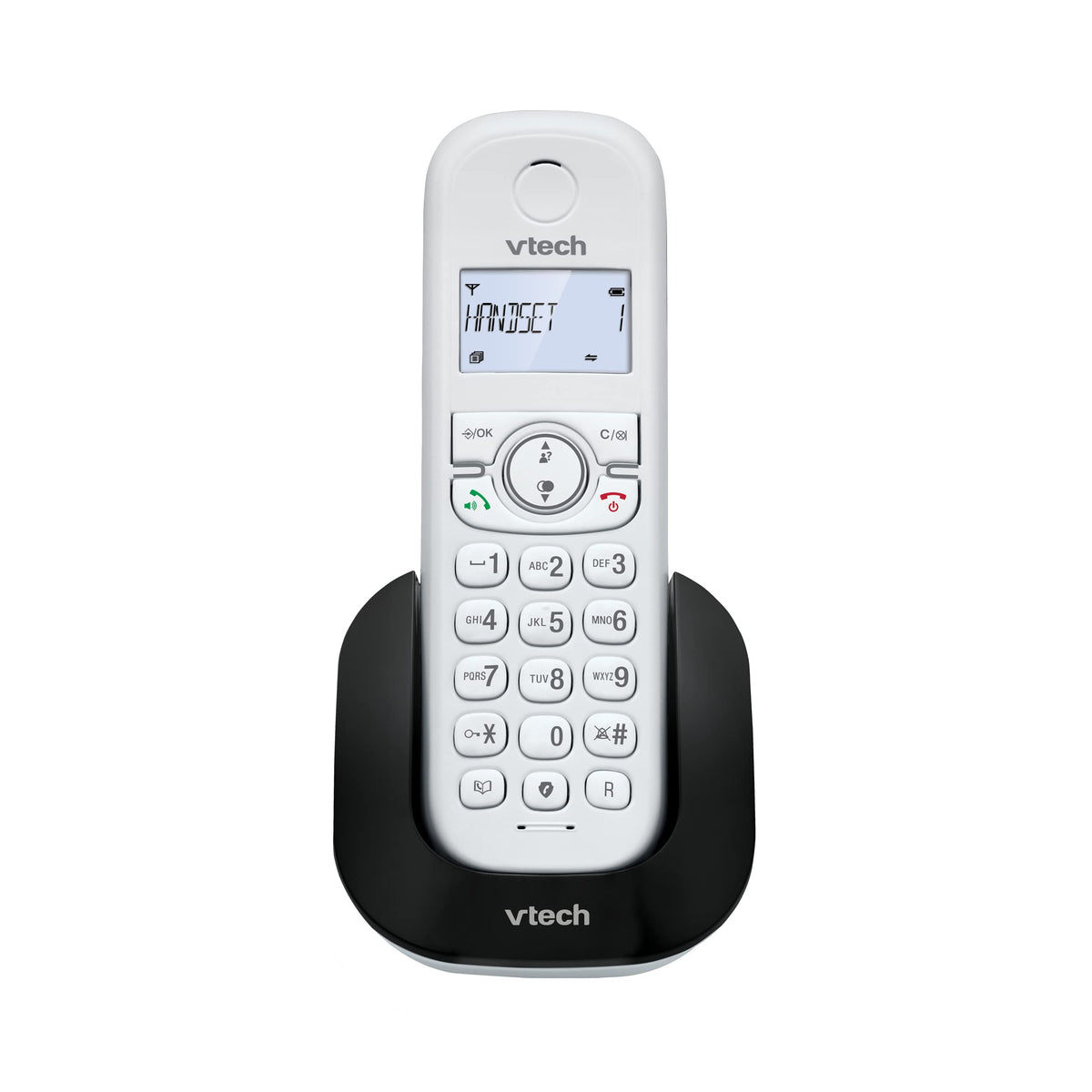 VTech CS1500 DECT Cordless Phone with Call Block, 1 Handset, Landline House Phones, White, Caller ID/Call Waiting, Redial, Handsfree, illuminated