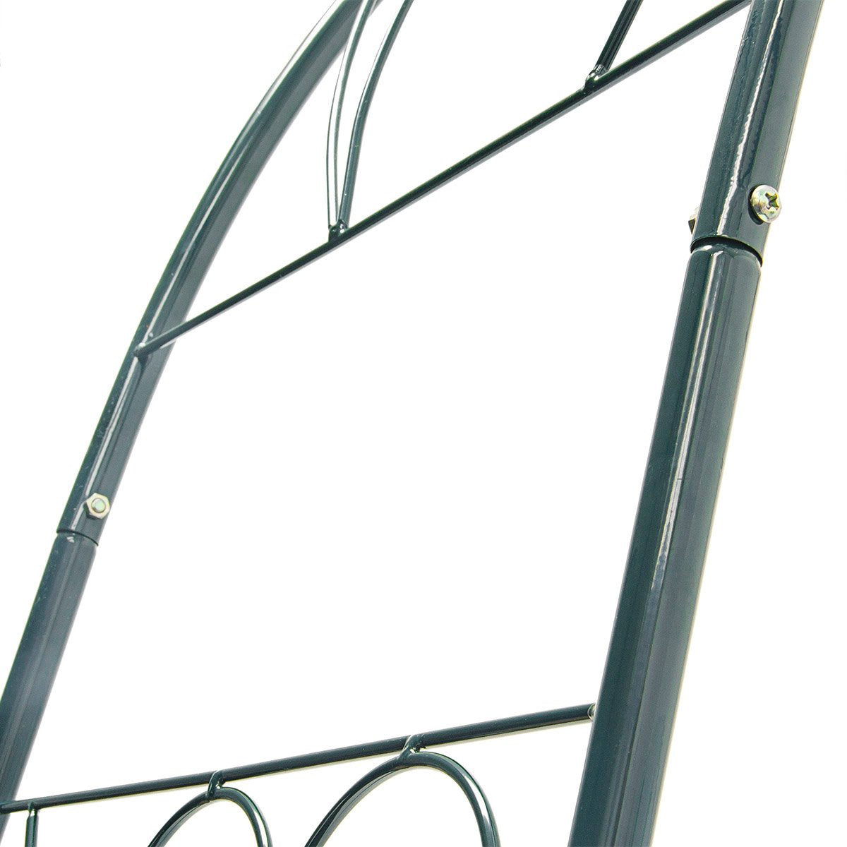 Relaxdays Trellis Archway, Powder-Coated Steel Support Arch for Climbing Plants, 2.3 m Tall, Dark Green