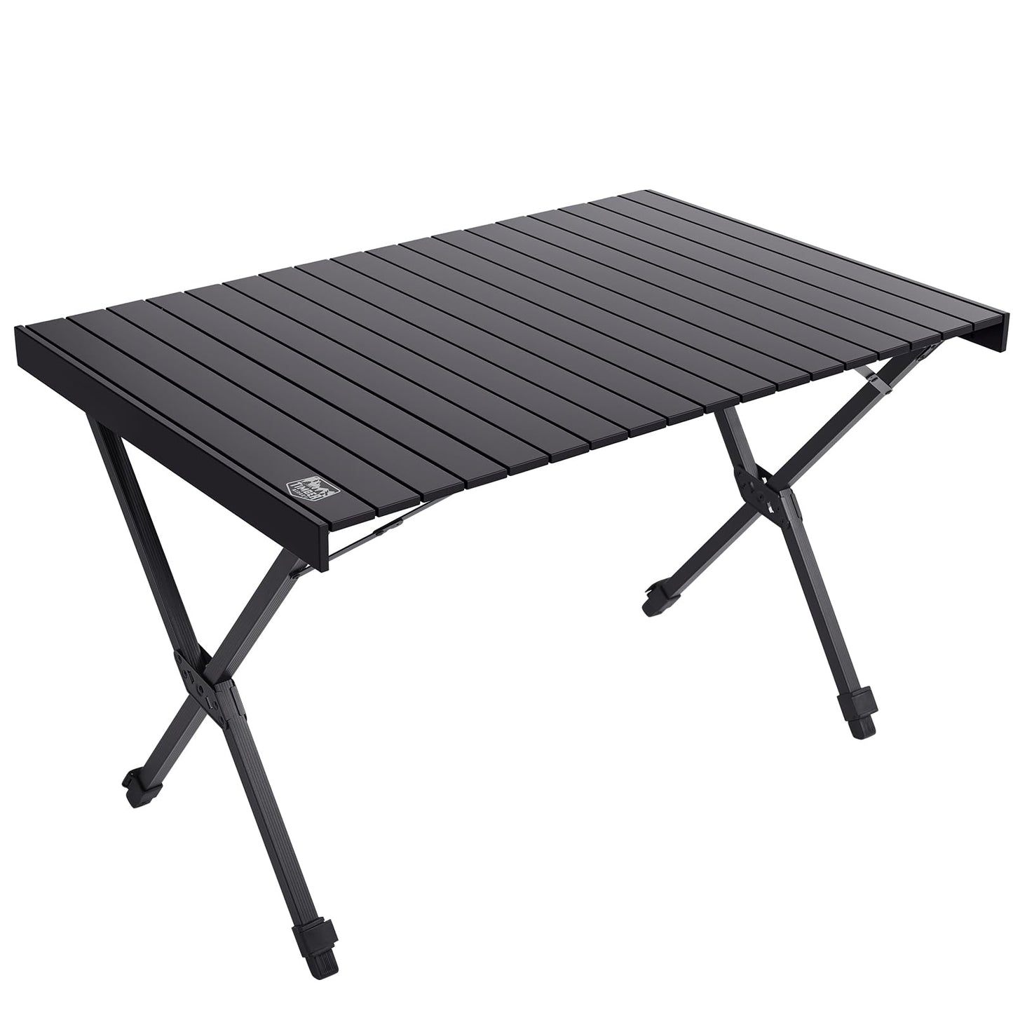TIMBER RIDGE Folding Camping Table Fold up Aluminum Foldable Portable, 108x71cm Roll up Picnic Table Support 100kg 4ft Height Adjustable 4-6 Person