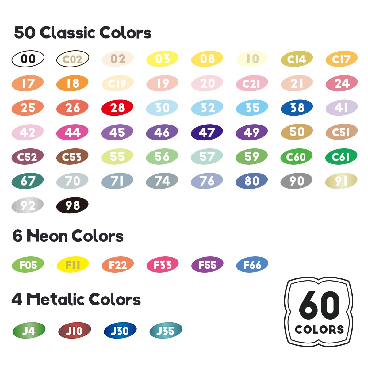 Arrtx 60 Colours Acrylic Markers Paint Pens, Paint Marker Pens Brush Tip,Permanent Rock Painting Pens for Wood, Canvas, Stone, Rock Painting, Glass,
