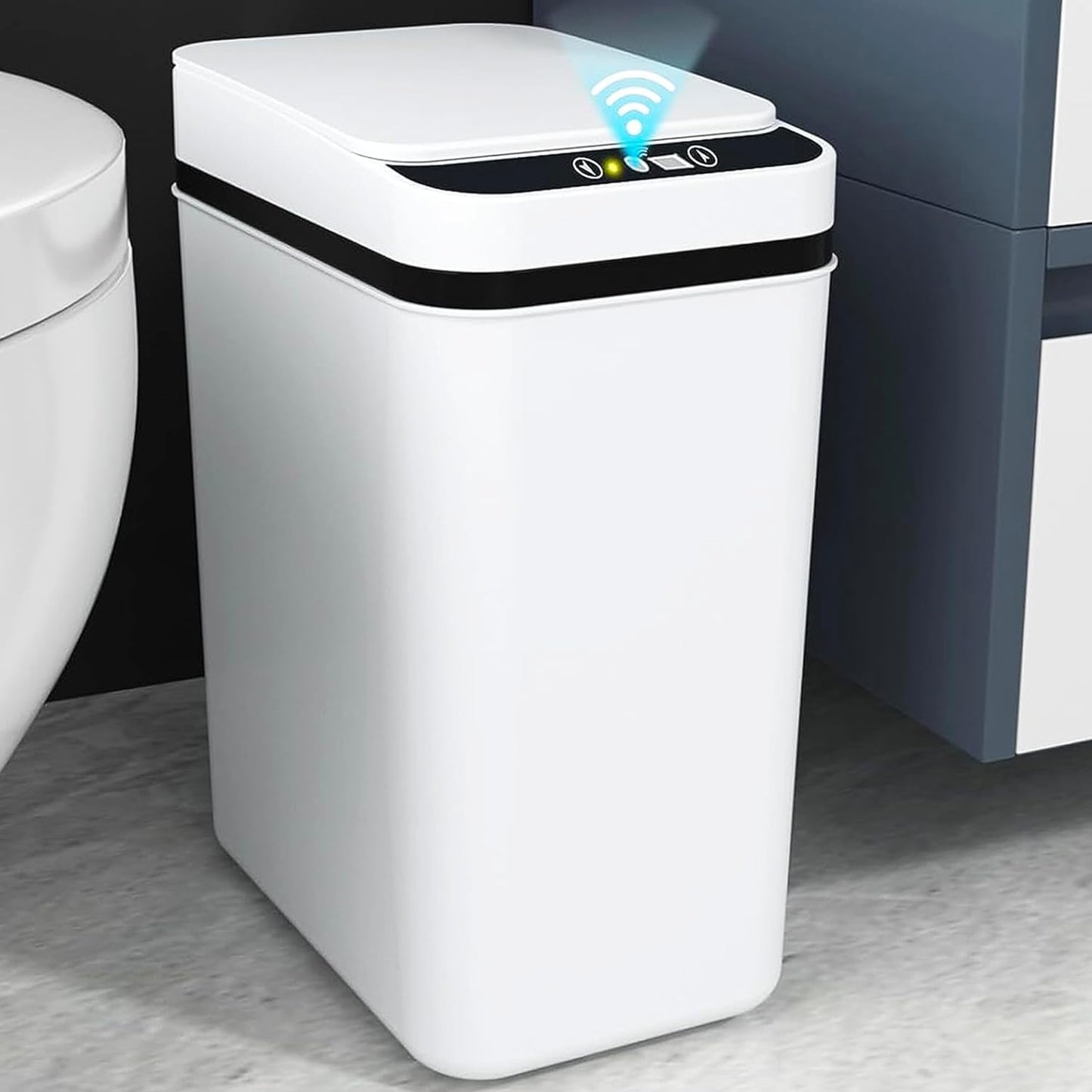 Smart Touchless Bathroom Trash Can 10L Motion Sensor Rubbish Can +50pcs bag