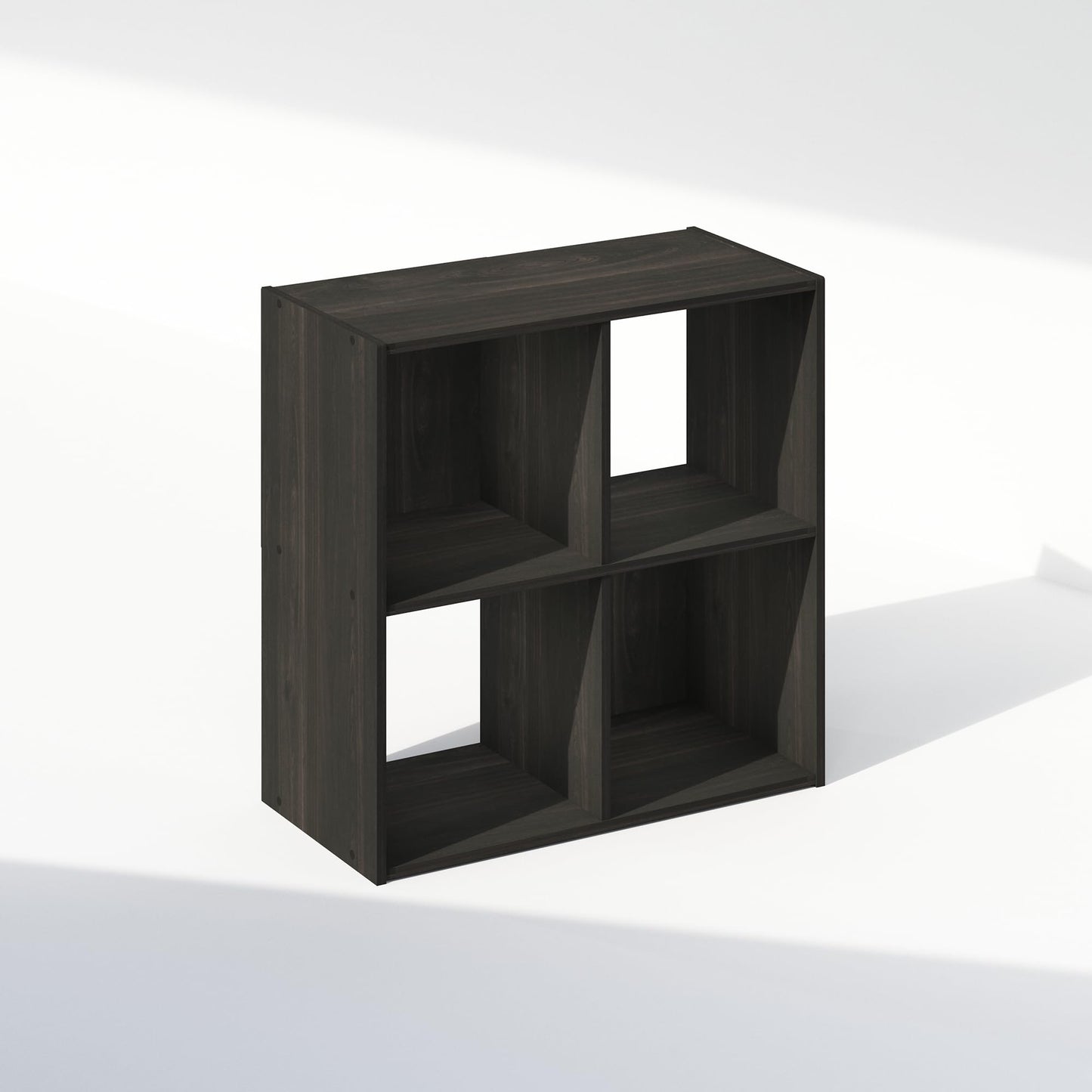Furinno PELLI Book Shelf, 4-Cube Bookshelf, Cube Storage Organizer Bookcase, 11.7 x 23.7 x 23.8, for Living Room, Bedroom, Home Office, Espresso