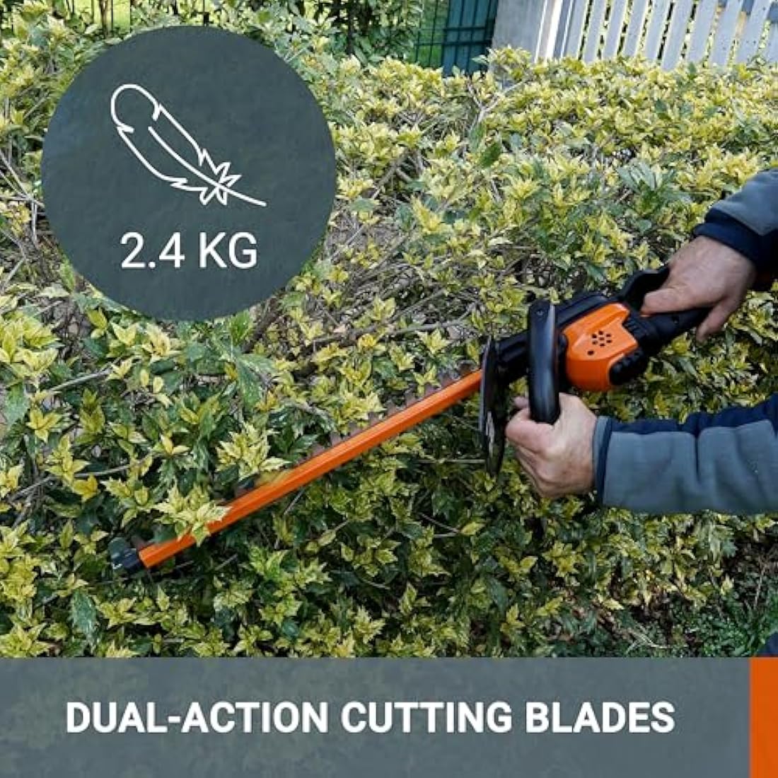 WORX WG261E.9 20V Cordless Hedge Trimmer, 45cm Dual-Action Blades, Tool Only – Battery and Charger Not Included
