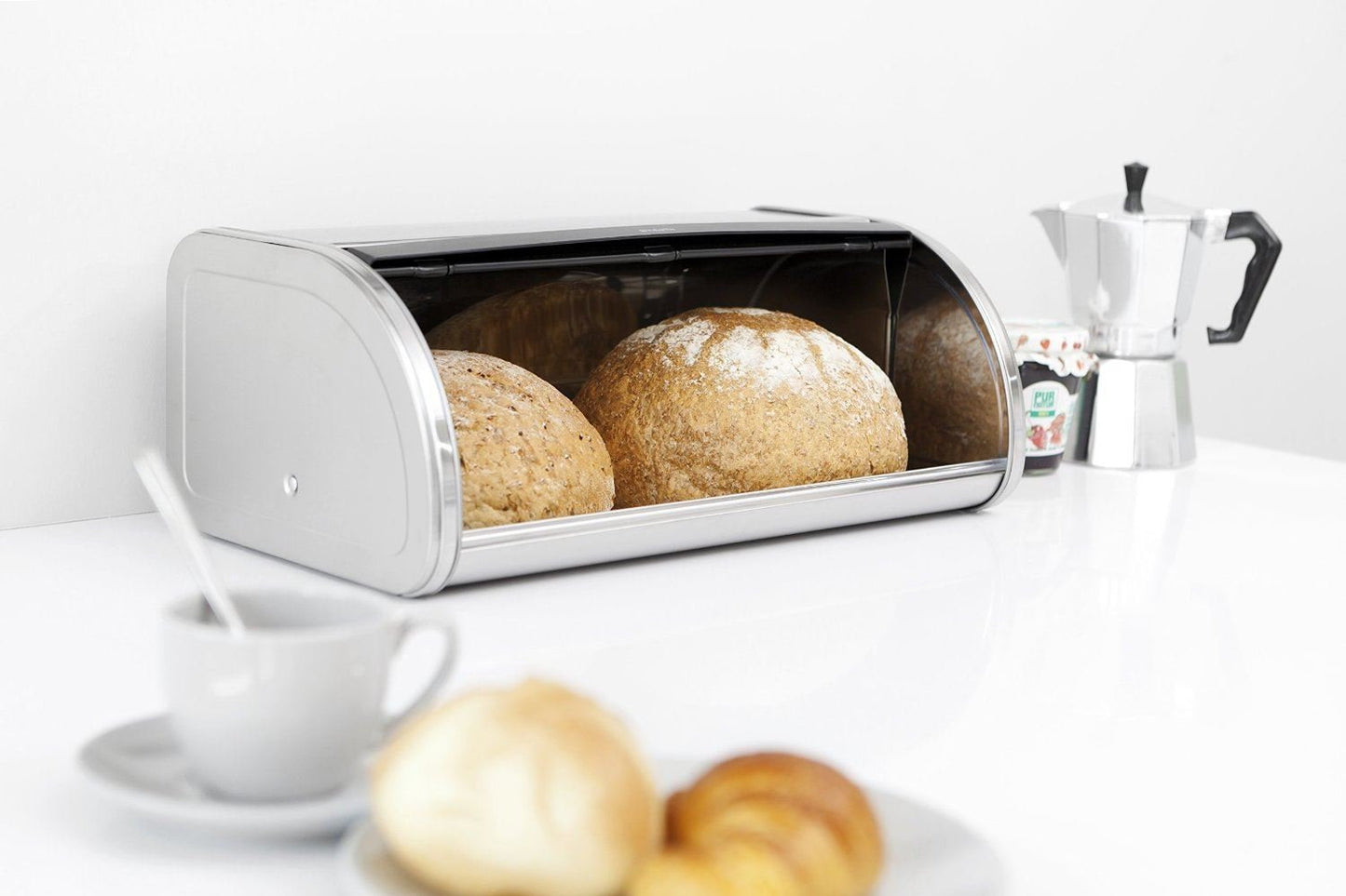 Brabantia Roll Top Bread Bin - Matt Steel, 348921