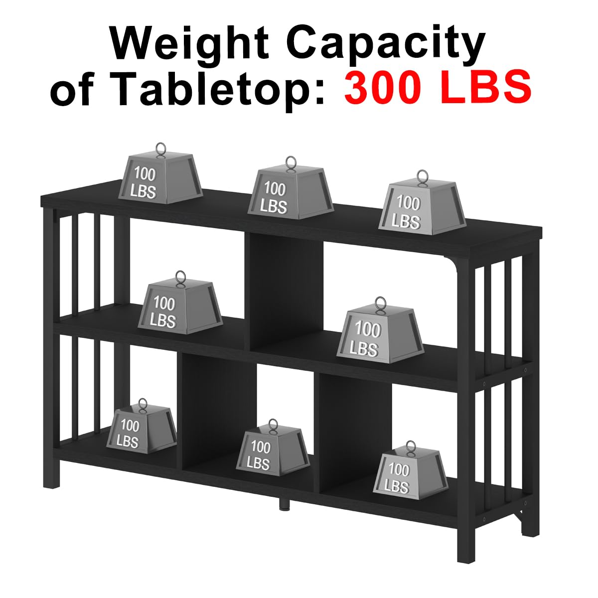IBF 5 Cube Storage Organizer Bookshelf Low Bookcase 120cm Black Oak