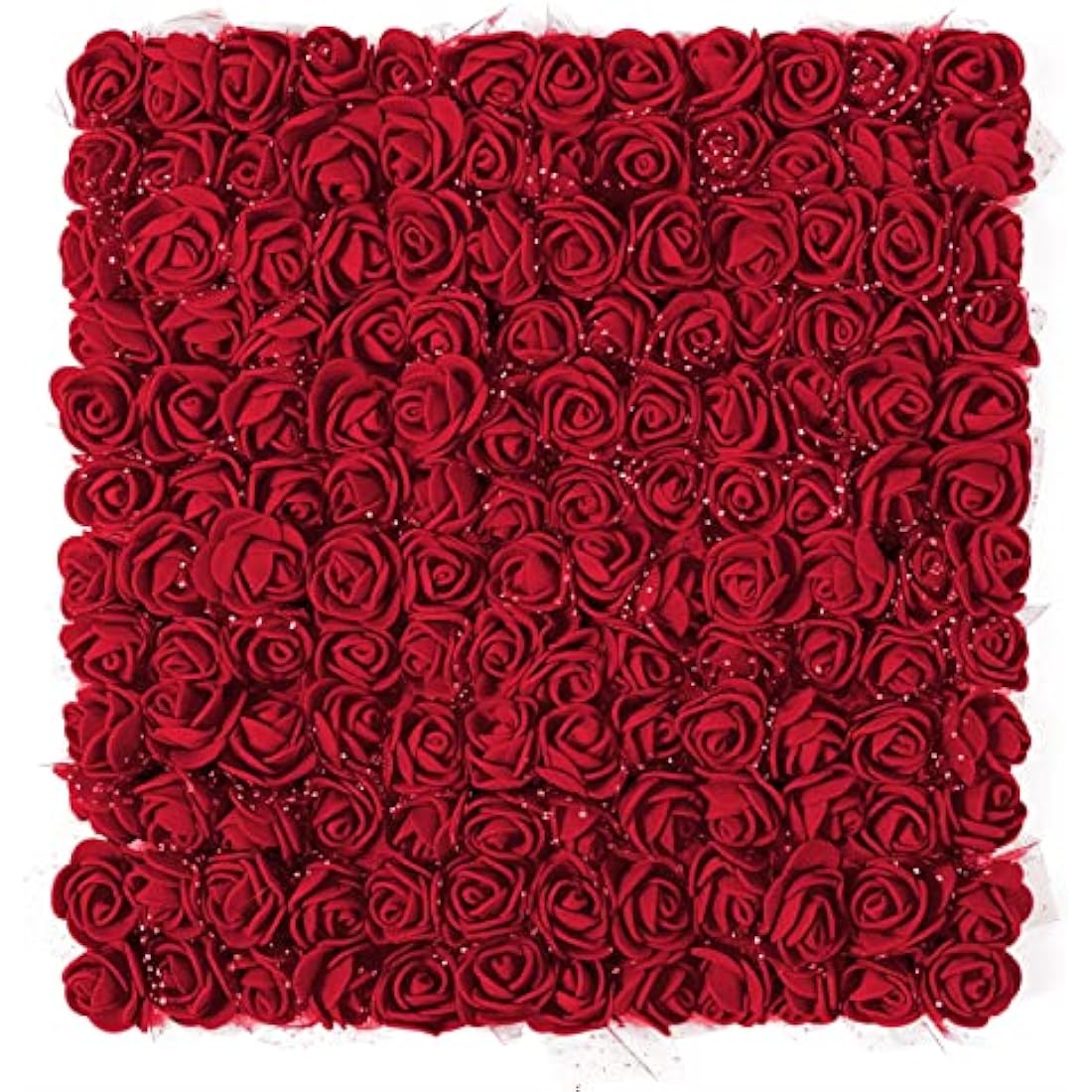 MWOOT Dark Red Roses Artificial Flower Heads, 144Pcs Mini Foam Roses for Crafts, Small Fake Roses Flower for DIY Wedding Halloween Party Festival Valentine's Day Decoration, 2.5CM Faux Flower Heads
