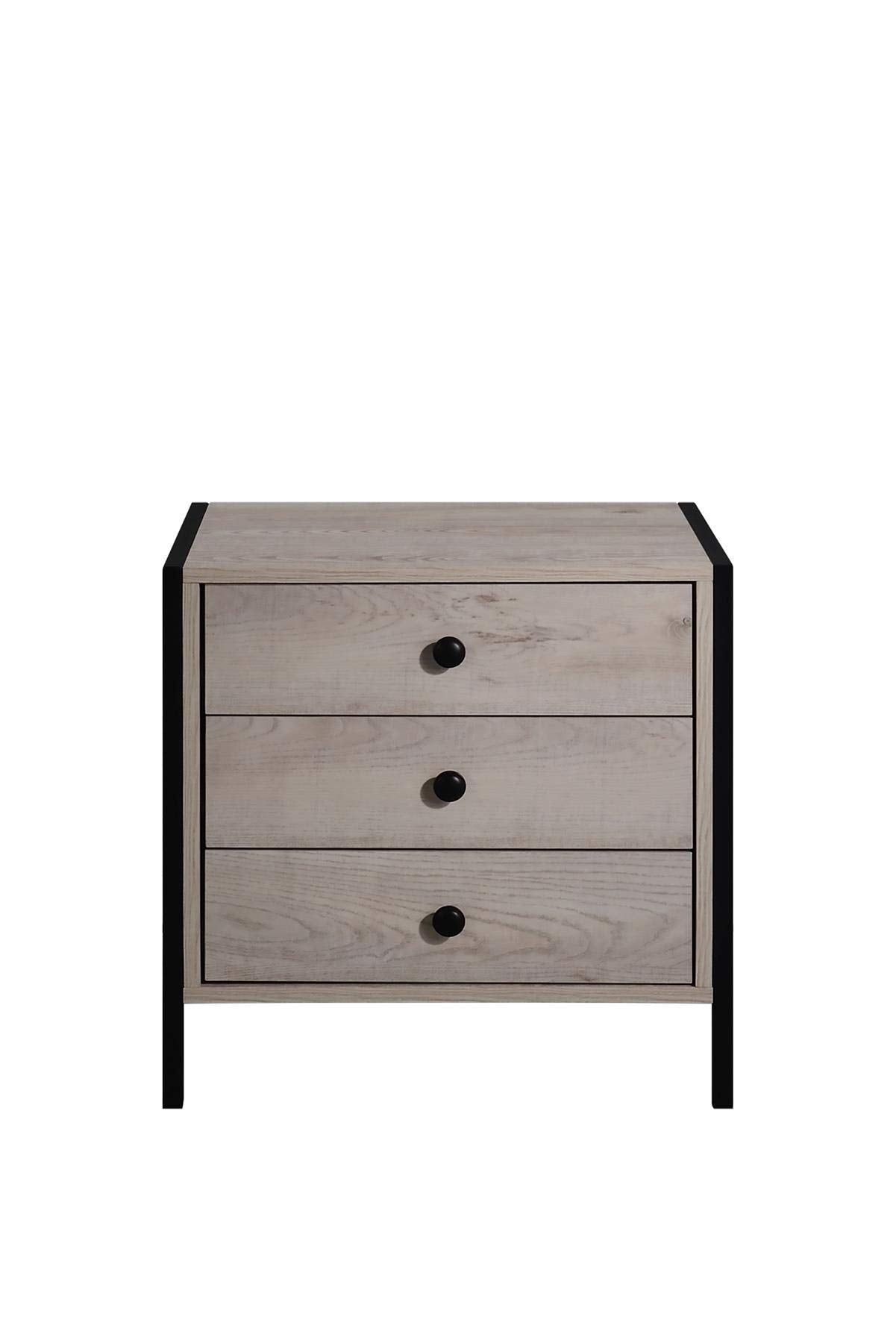 Timber Art Design UK Zahra 3 Drawer Chest Bedside Cabinet Storage Unit Nightstand Table Modern Furniture for Living Room, Bedroom