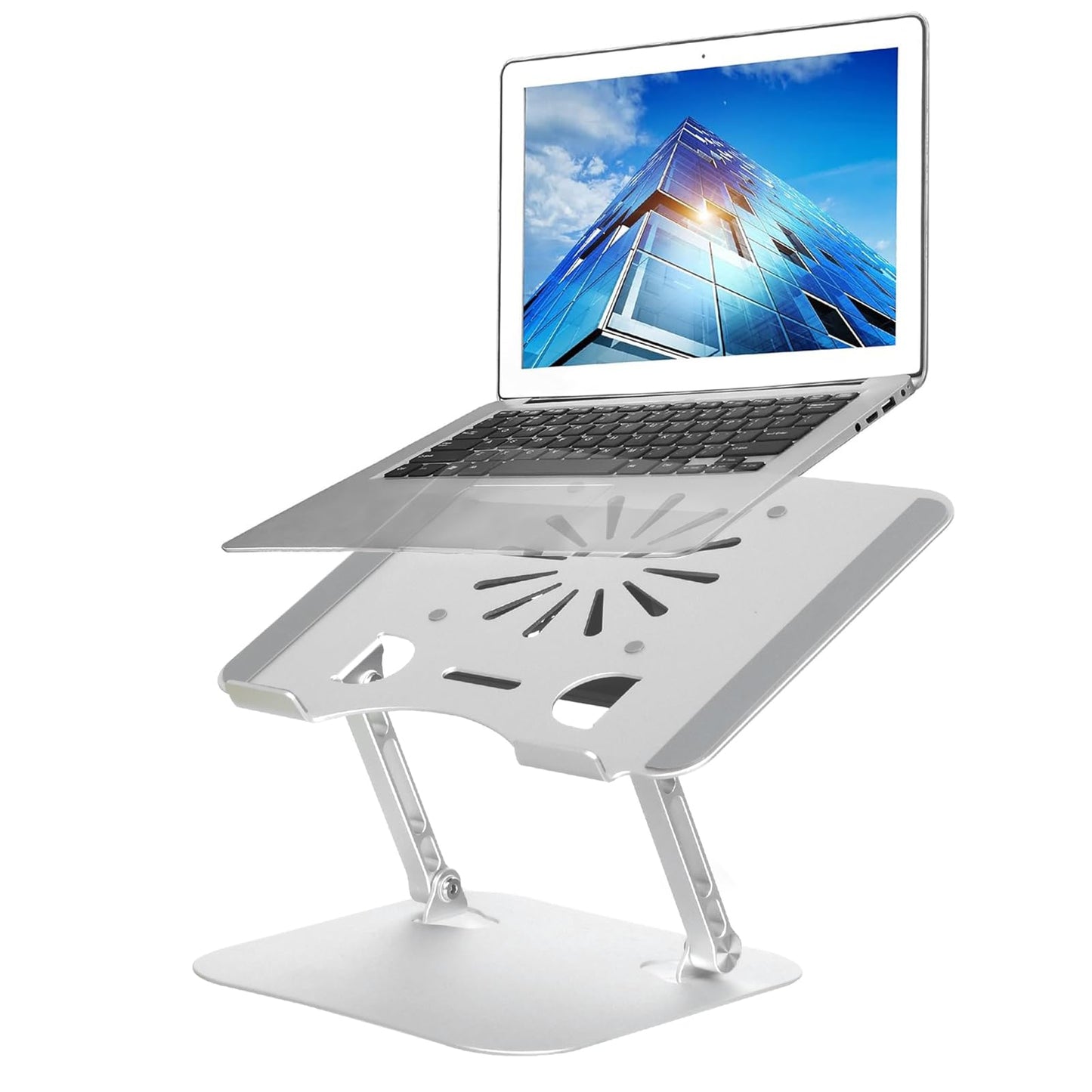 Upgraded Adjustable Laptop Stand with Cooling Fan, Ergonomic Multi-Angle Computer Laptop Stand, Portable Laptop Holder Compatible with MacBook, Air