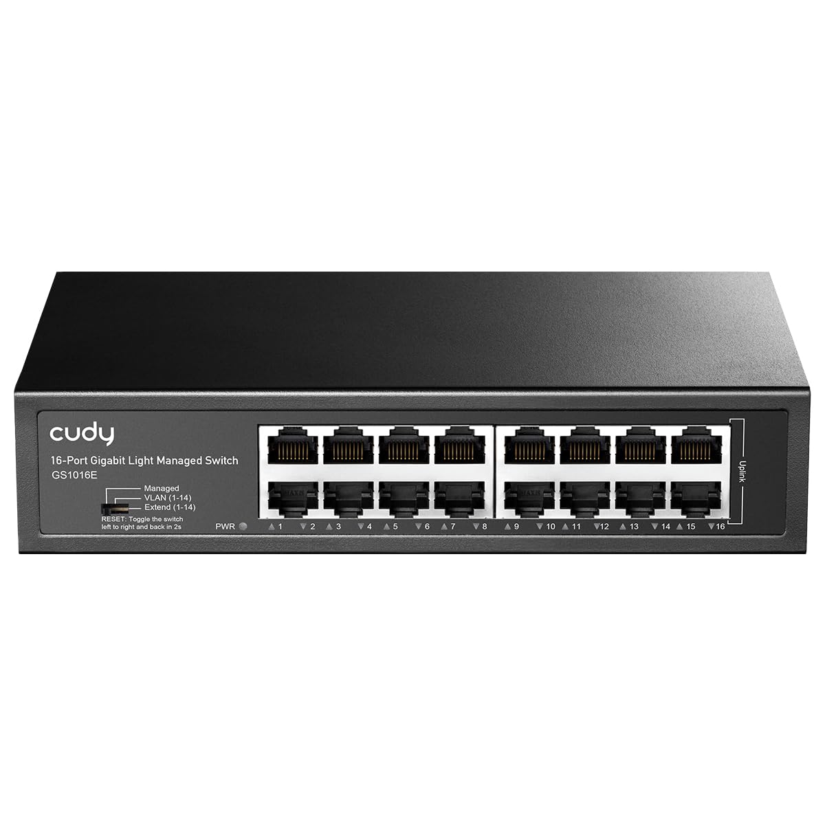 Cudy GS1016E 16 Port Light Smart Managed Gigabit Switch Plug & Play, Sturdy Metal w/Shielded Ports QoS, VLAN, IGMP LAG, Rack-Mountable Steel Case
