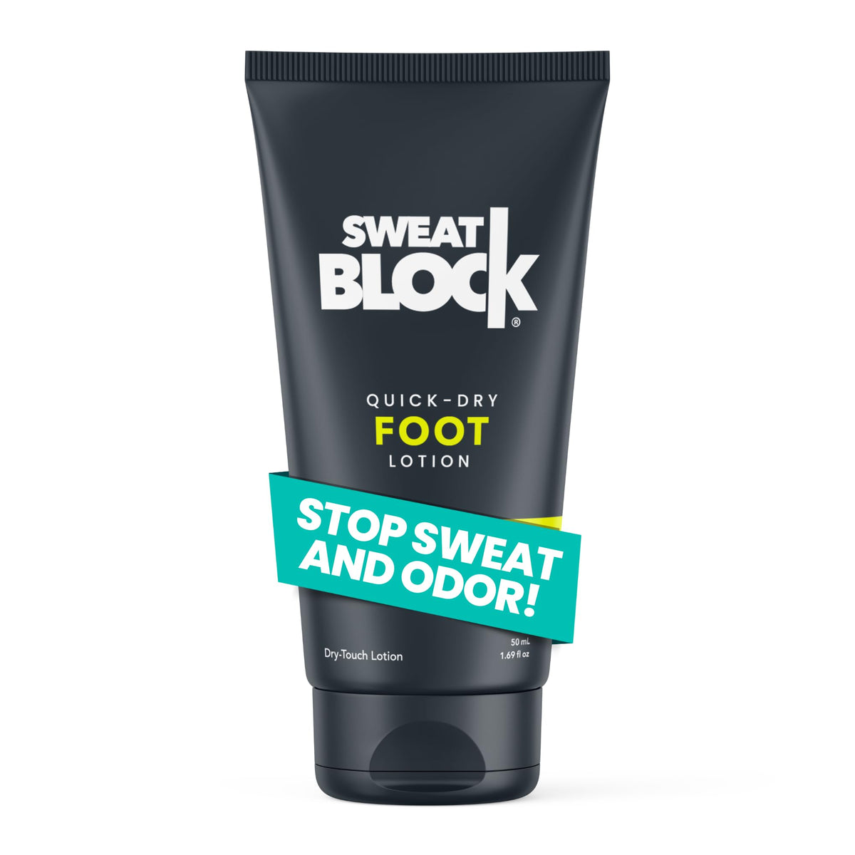 SweatBlock Antiperspirant Foot Lotion for Men & Women - Quick-Dry Hyperhidrosis Aid to Stop Excessive Sweating - Reduce Foot Odor - Non-Irritating -