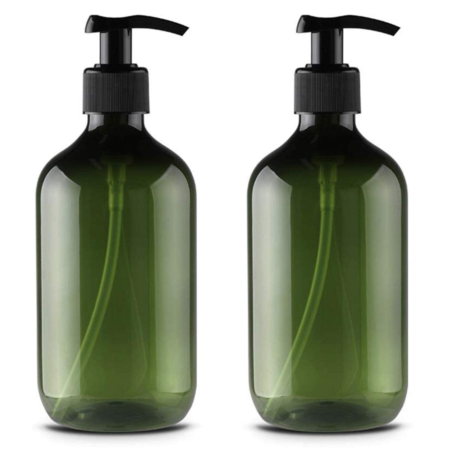 Alledomain 2PCS 500ml/17oz Empty Refillable Plastic Lotion Pump Bottles, Shampoo Body Washing Cream Shower Gel Storage Holder Container Toiletries