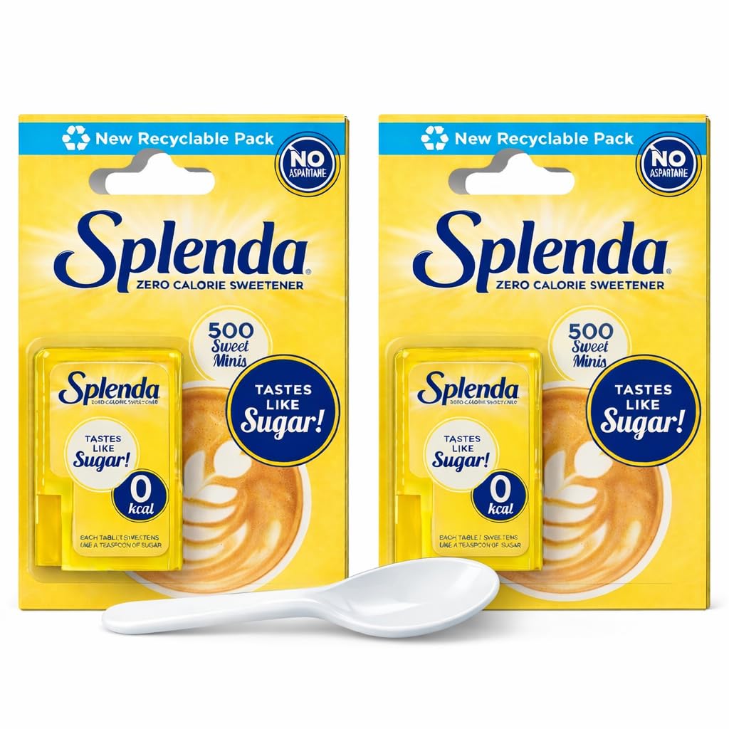 Splenda Sweet Minis Sweetener Tablets | Zero Calorie Sucralose | 1000 Count (2 x 500) | Sugar-Free & Pocket-Sized | Includes Reusable Tea Spoon |
