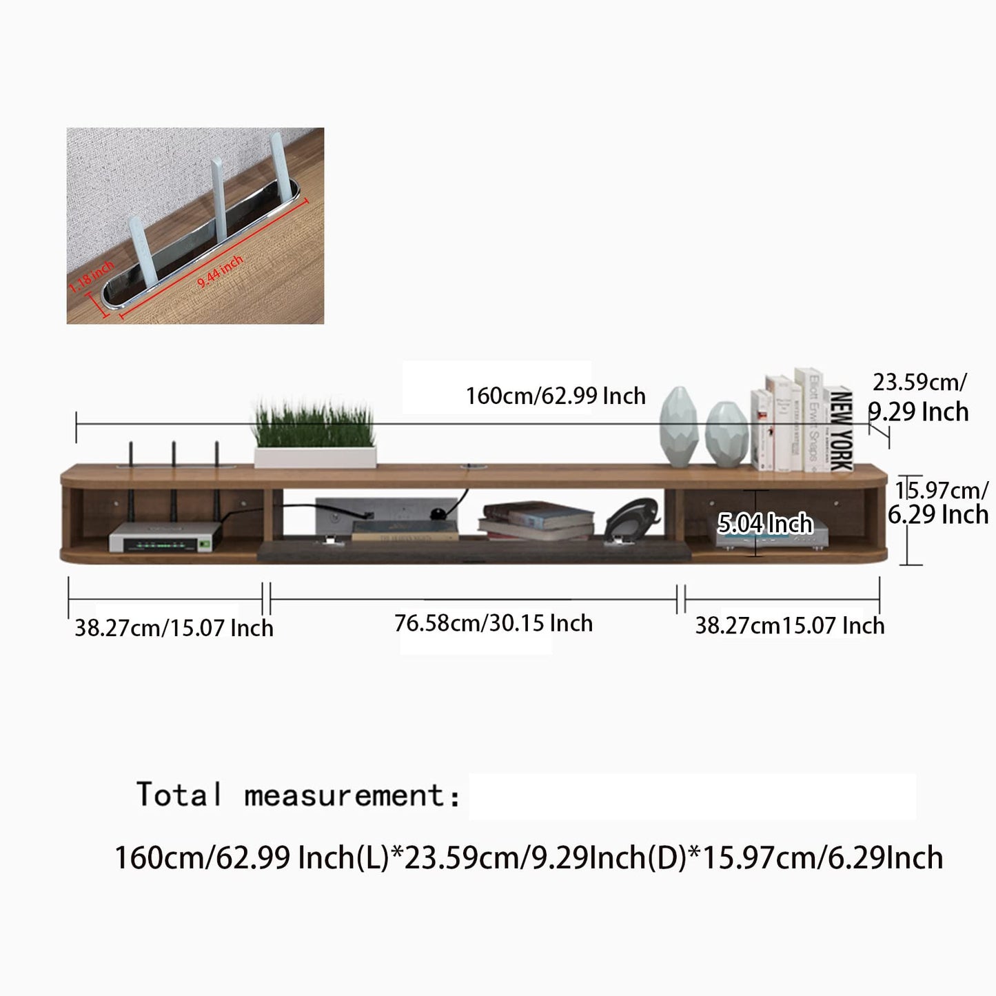 Pmnianhua Floating TV Unit, Wall Mounted TV Cabinet, Floating Shelves with Door, Modern Entertainment Media Console Center Large Storage TV Bench for