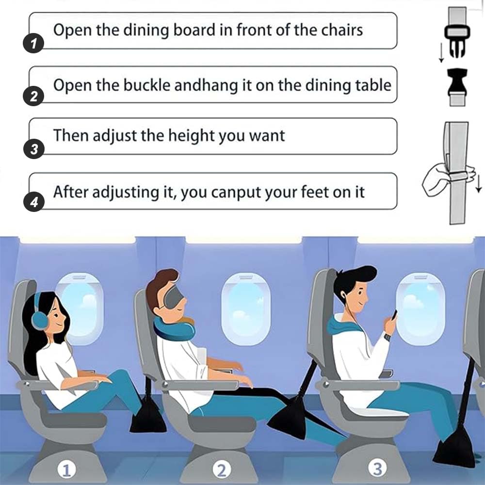 Foot Hammock for Flight, Travel Foot Rest, Long Haul Flight Essentials