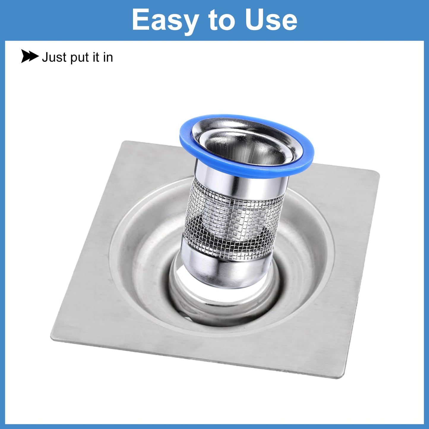 sourcing map Shower Floor Drain Odor Preventer, 62 x 42mm/2.4" x 1.6" One Way Drain Valve Sewer Core Stainless Steel Floor Drain Anti-Odor Plugs for