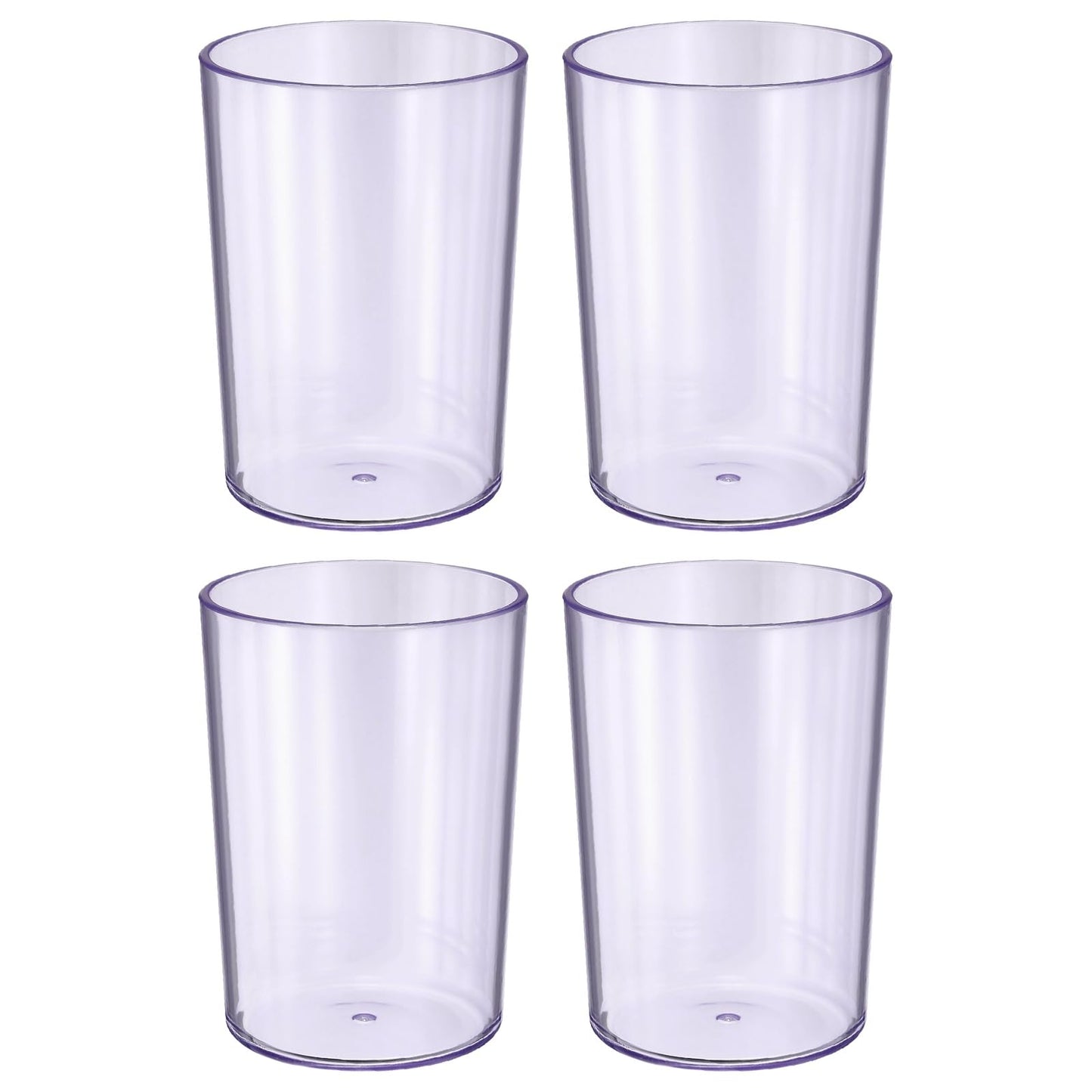 sourcing map 4Pcs Bathroom Tumbler, 350ml (11.83 Oz) Toothbrush Cups Unbreakable Solid Color Plastic Mouthwash Cup Stackable Reusable Tumbler for