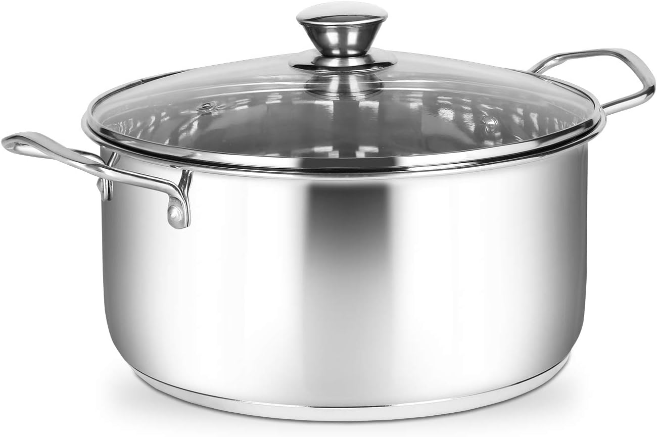 Penguin Home 24cm Stainless Steel Stewpot with Glass Lid – 5L New but scruffy packaging