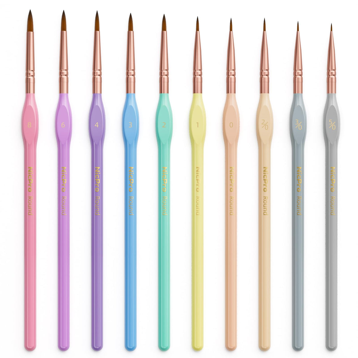 Nicpro 10PCS Micro Fine Detail Paint Brush Set, Aesthetic Pastel Small Miniature Fine Tip Detail Brushes Kit for Acrylic Oil Watercolour, Art