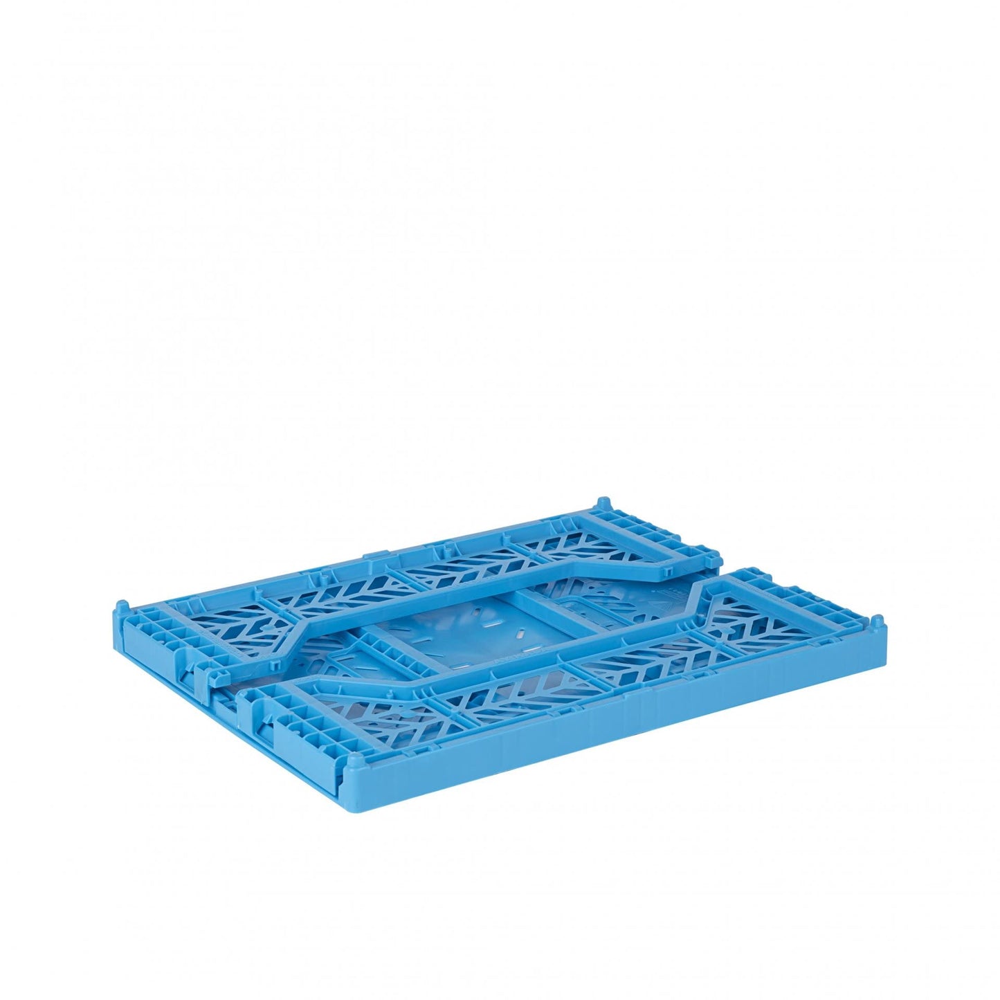 AYKASA Folding Crate, Sturdy Folding Box, Plastic, Stackable, Turquoise, Midi (40 x 30 x 14 cm)