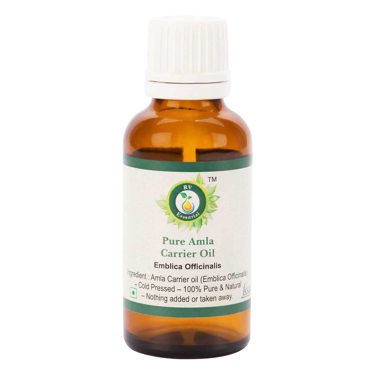 R V Essential Pure Amla Oil 30ml (1.01oz)- Emblica Officinalis (100% Pure and Natural Rare Herb Series)