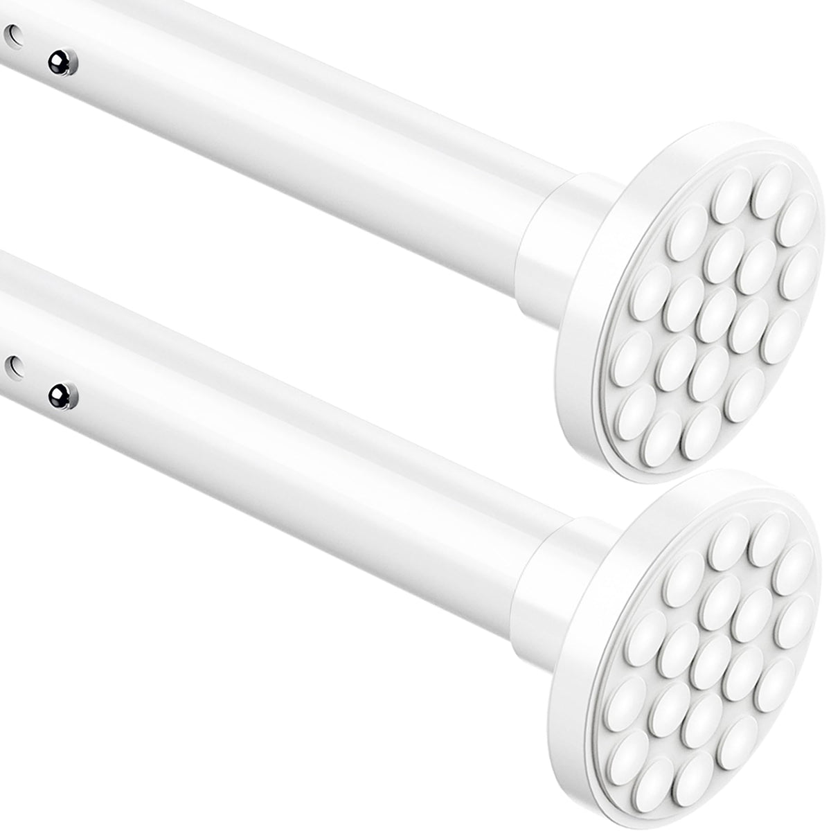 2PCS Curtain Pole No Drill Extendable Shower Curtain Rail Extra Long Shower Rail Anti-Slip Curtain Rod for Living Room,Bedroom