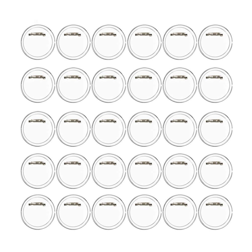 50Pcs Badge Making Kit for Kids, 3.8cm Clear Button Craft Badges Make Your Own Badges Button Badge Acrylic Button Pin Badges for DIY Craft Activities