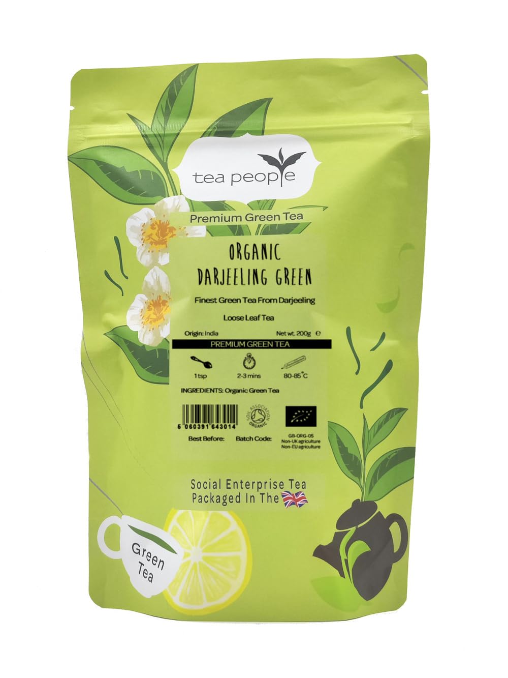 Tea People Organic Darjeeling Green - 200g Refill Pack