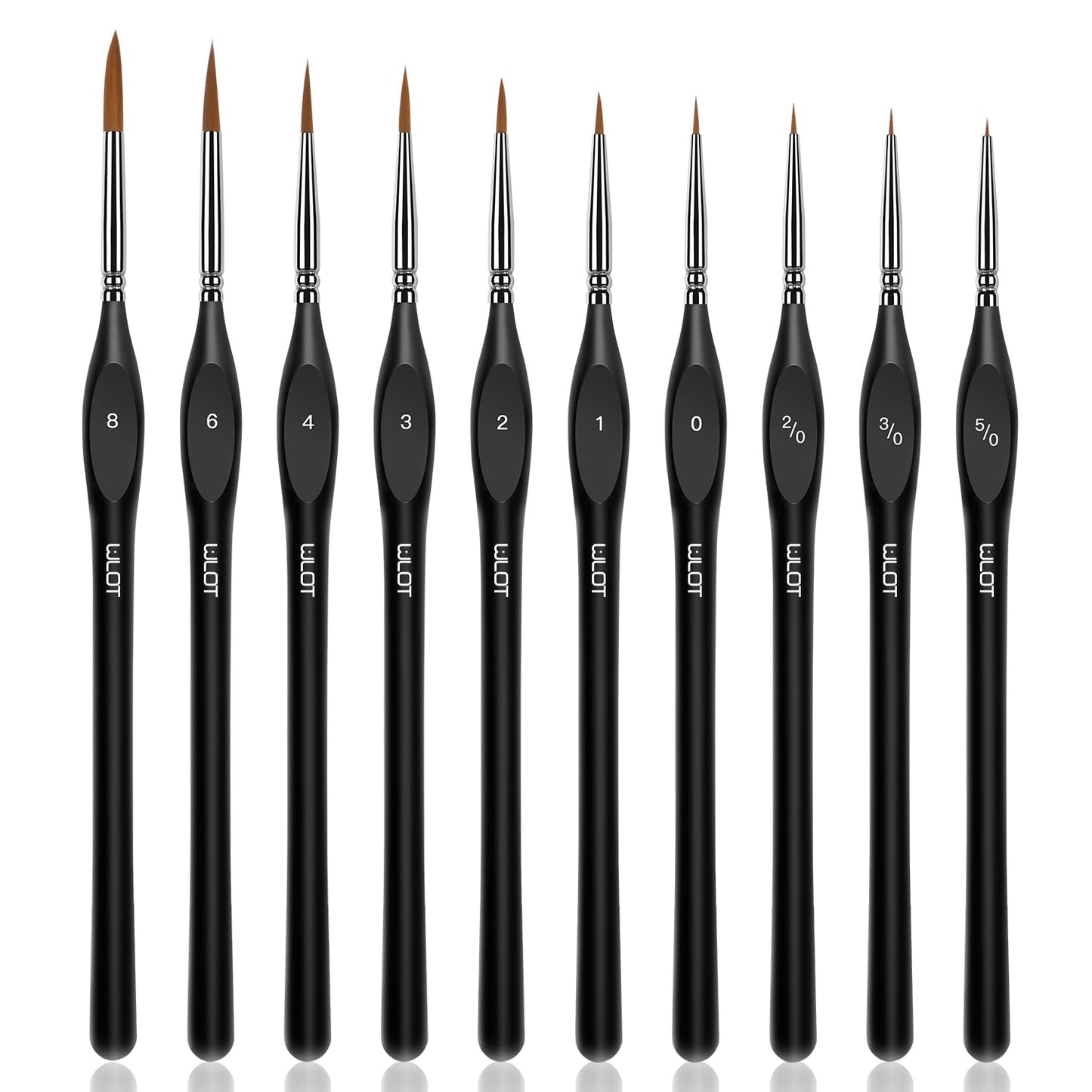 Fine Detail Brushes with Triangular Handles,10 Miniature Brush for Fine Detailing & Art Painting,Acrylic&Nail, Models,Watercolour, Miniatures,Oil,
