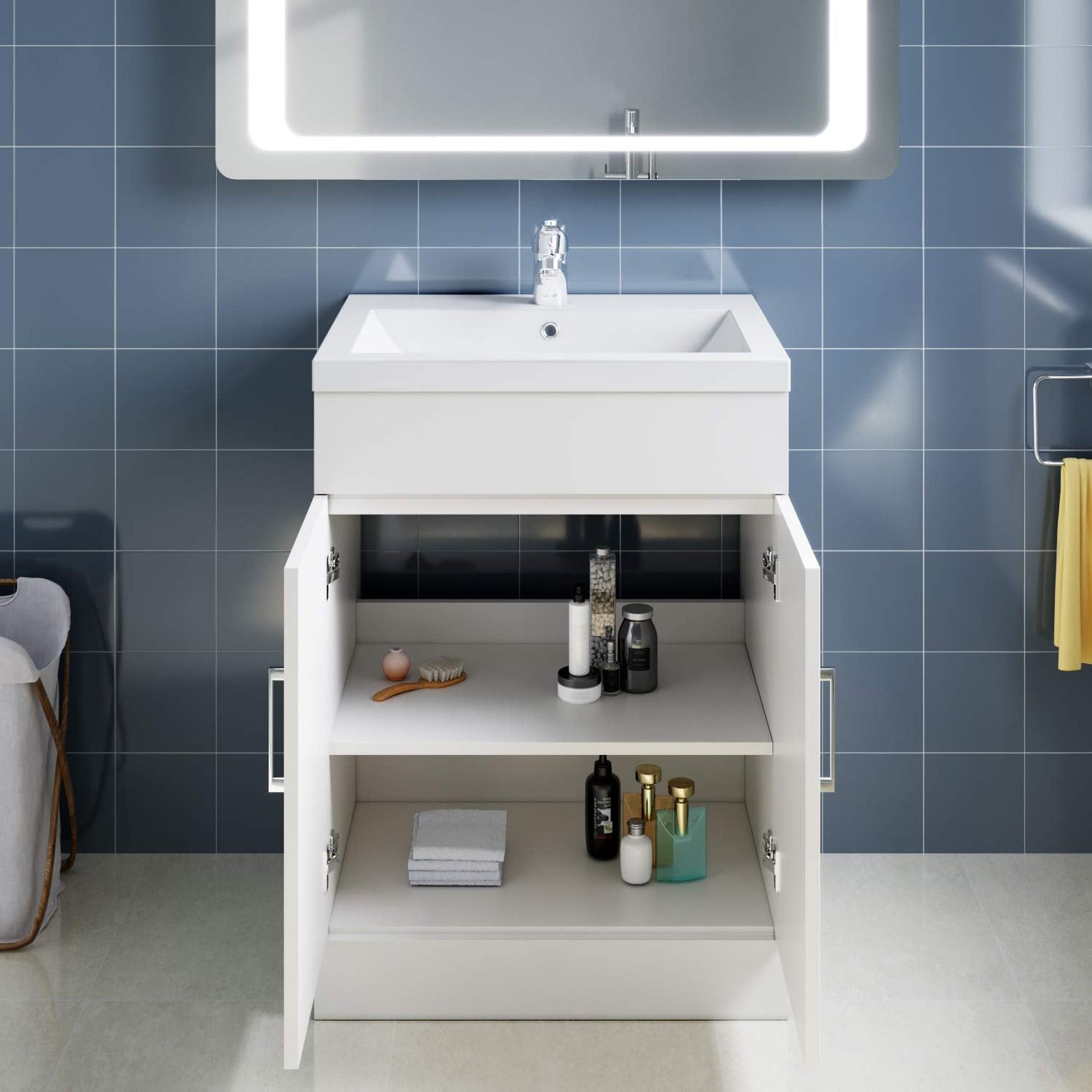 ELEGANT Premium 595m Vanity Sink Unit with Vitreous Basin