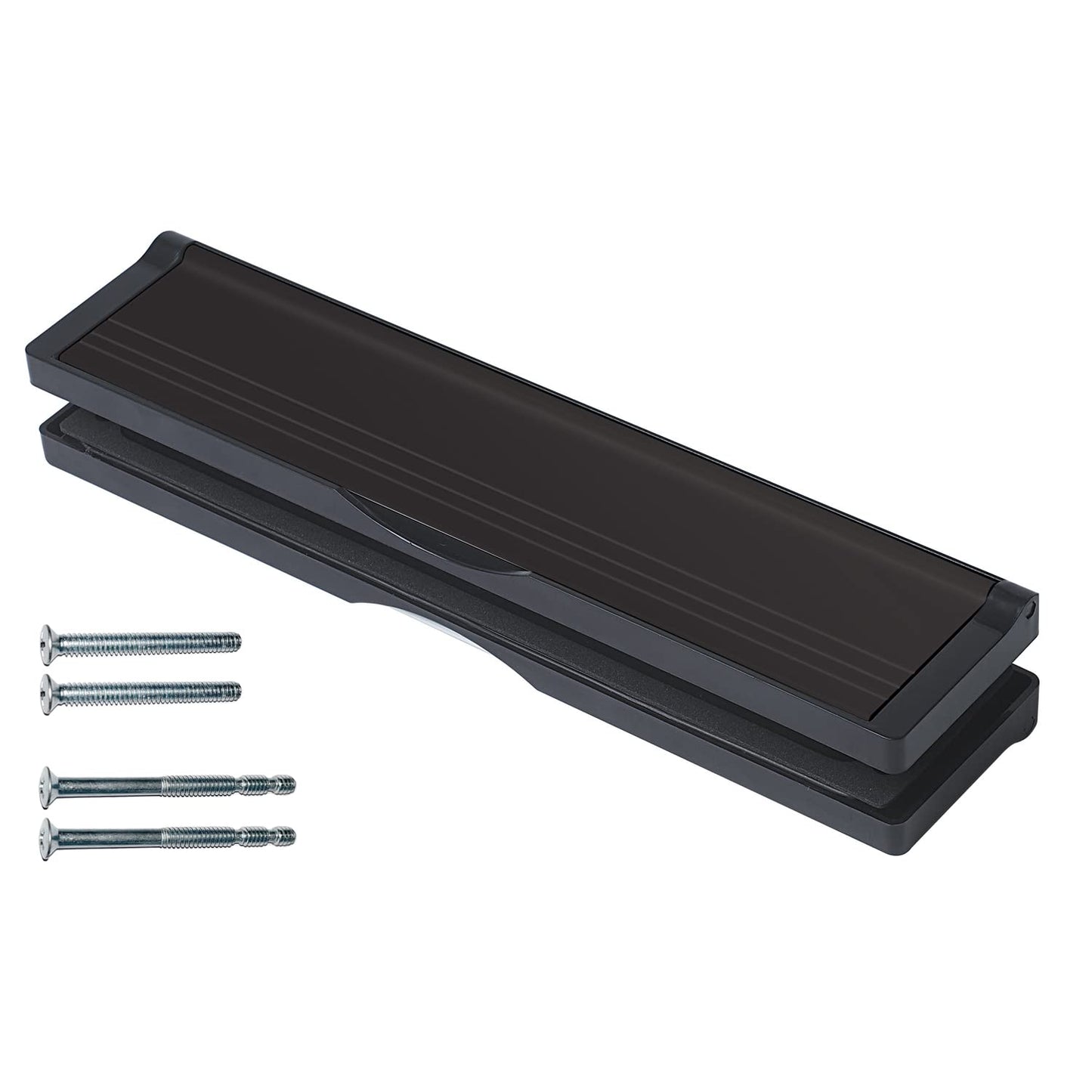 Keypak 12 inch (30.6cm) Door Letterbox - Fits 40-80mm Doors, Anti-Snap Flap, Internal Draught Excluder Brush, Adjustable Letter Box for UPVC Composite