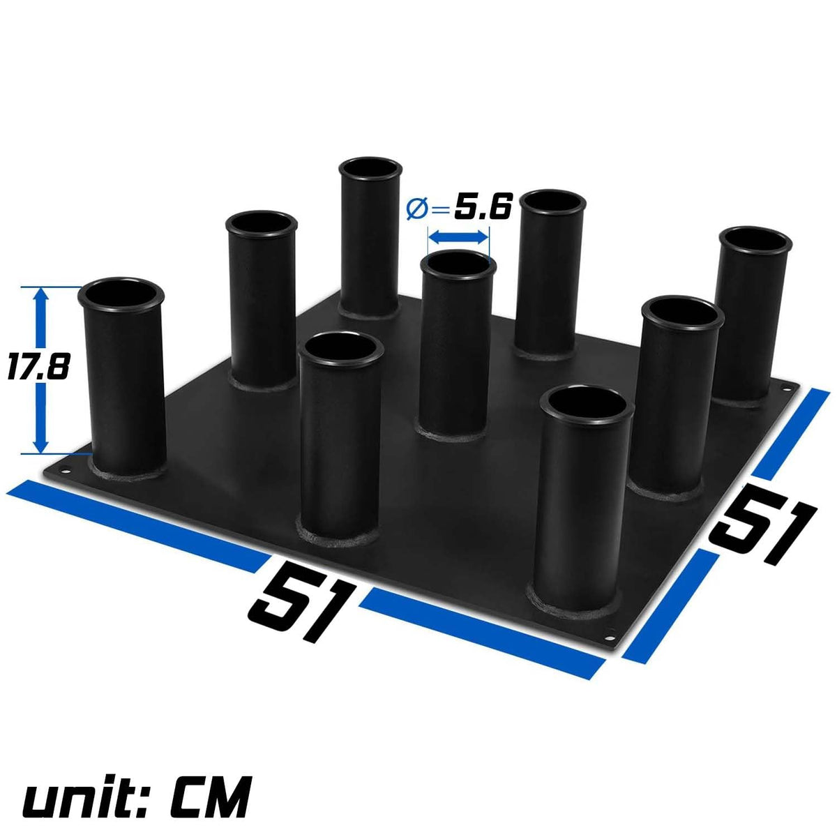 Yes4All Vertical Barbell Holder Stand - Barbell Rack Stand For Olympic Bar - Optional: Barbell Storage for 5 Bars or 9 Bars