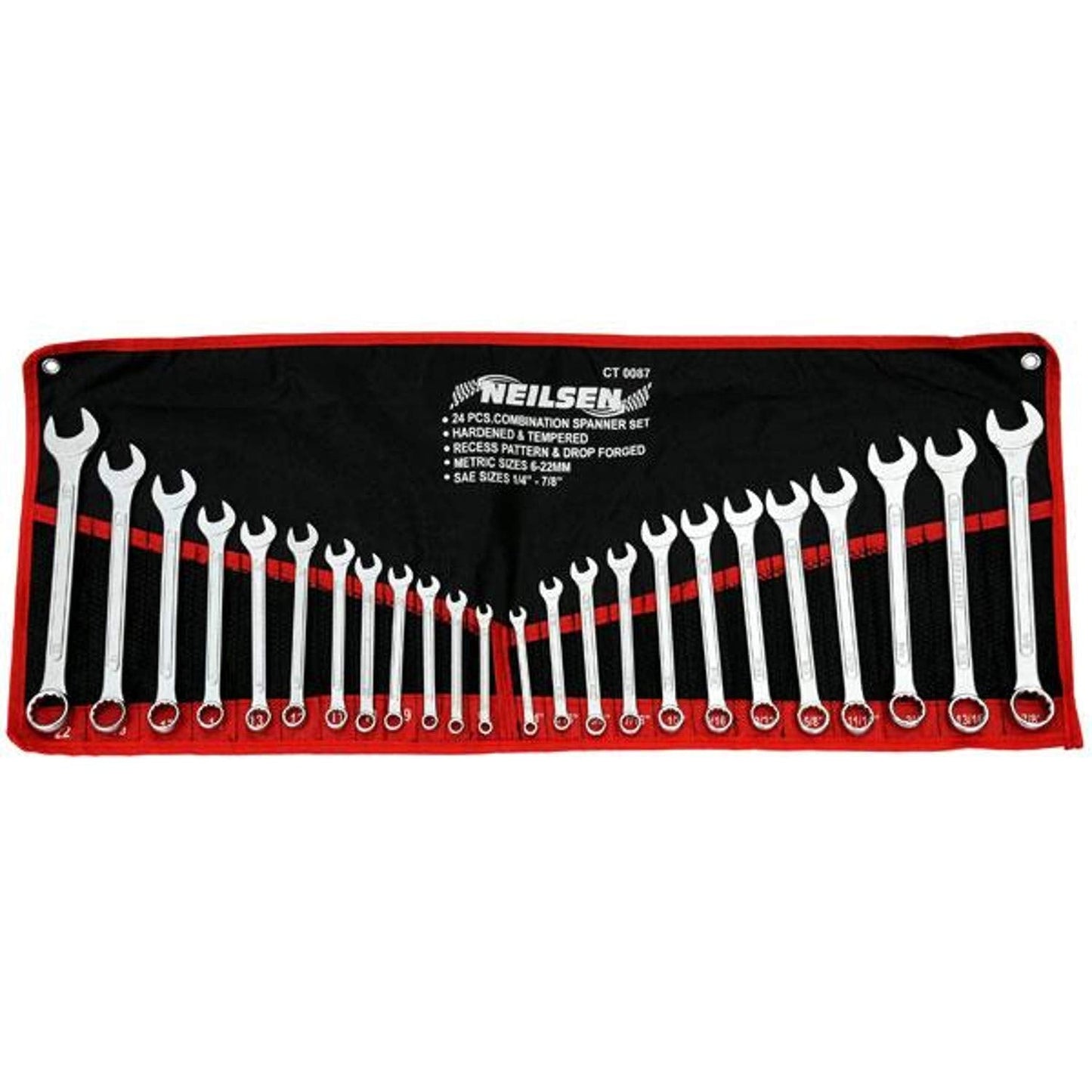 Neilsen FVLFIL DTB TECH 24 PCE Combination Spanner/Wrench Set - Metric - Imperial