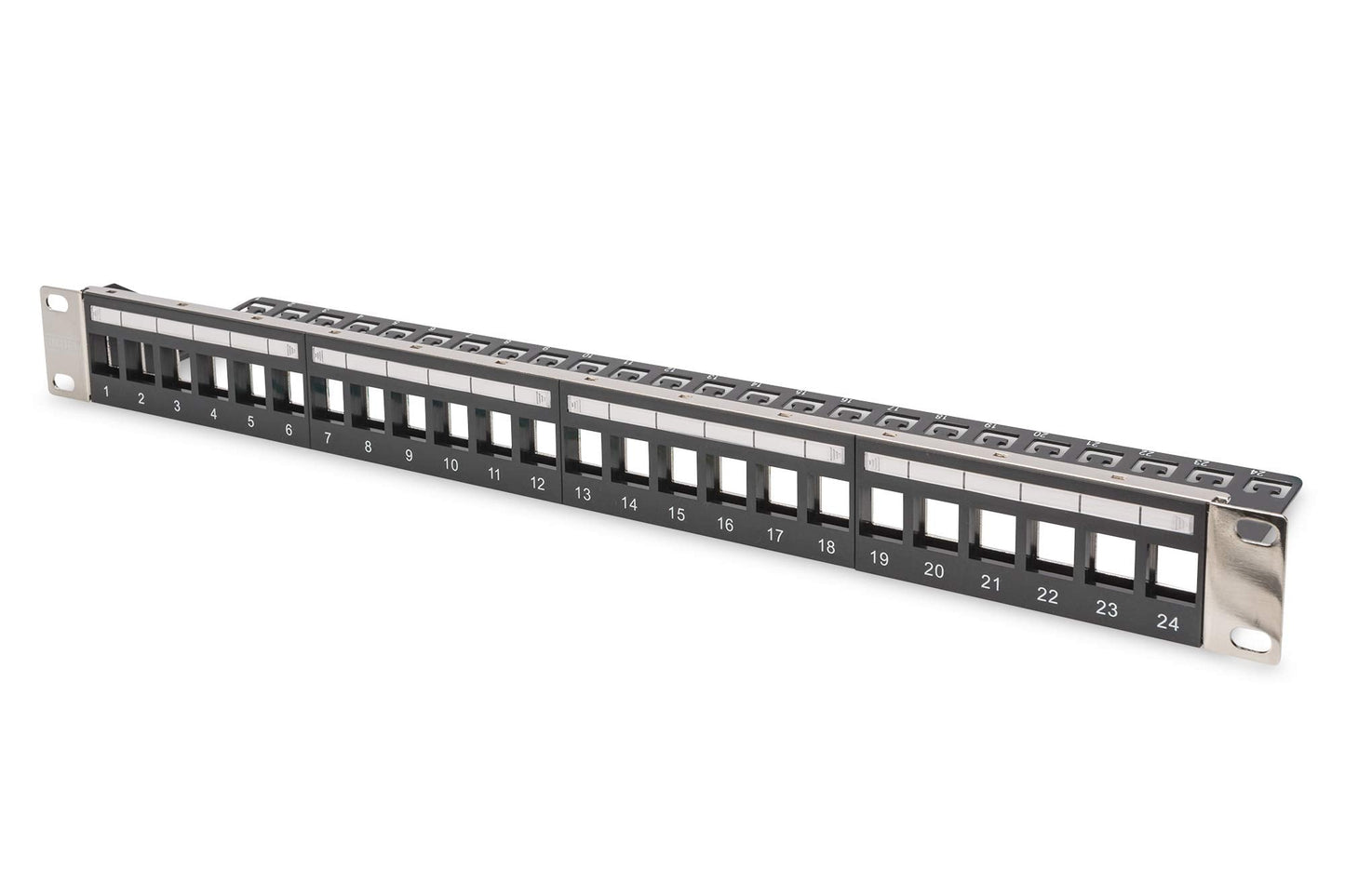 Digitus patch panel ? modular ? for Keystone modules ? 19-inch ? 24-port ? shielded ? rack mount 1U ? V2 ? black