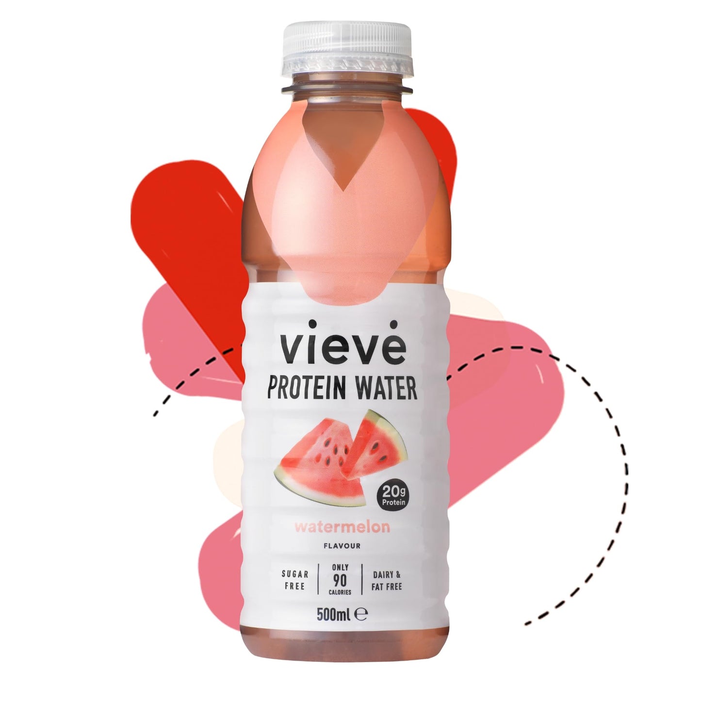 Vieve Protein Water 6X500 ml - Watermelon | 20G Protein, Sugar Free, Fat Free & Dairy Free | A Ready To Drink Alternative To Protein Powders & Shakes