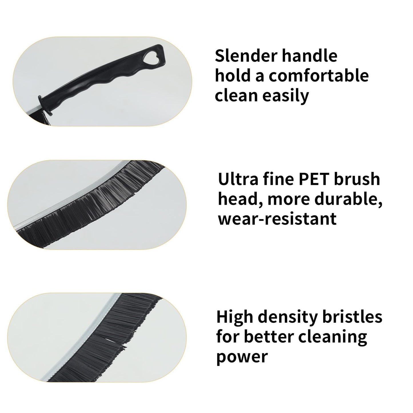 Slit Cleaning Brush 3 Pcs Gap Cleaning Brush Bathroom Tile Crevice Cleaning Brush for Kitchen, Stove, Washing Machine, Refrigerator, Window,Etc.