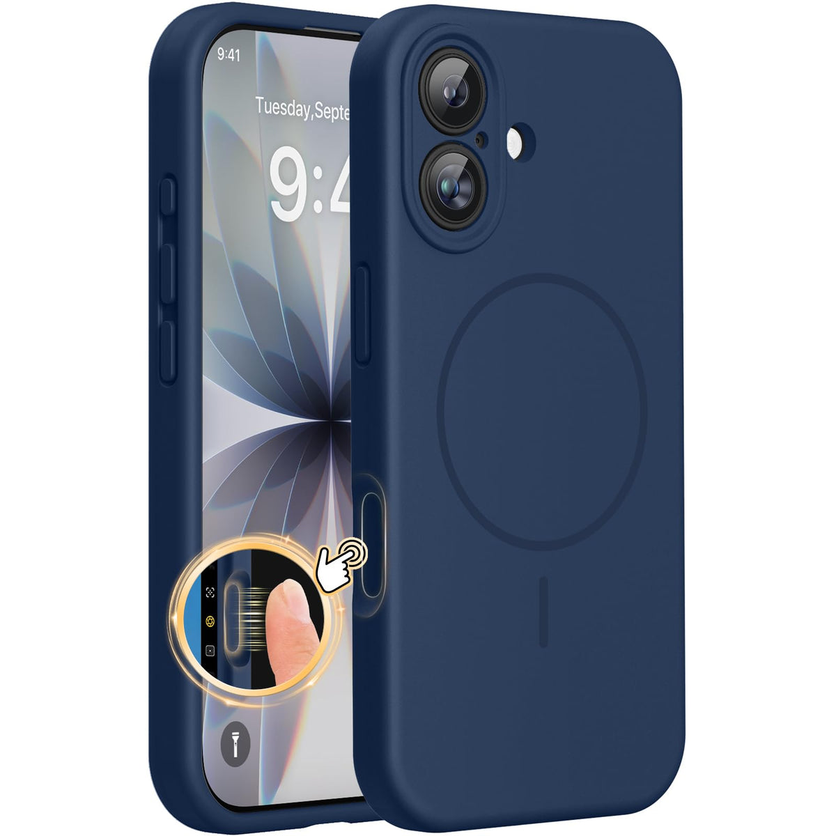 Miracase for iPhone 17 Case, Compatible with MagSafe, Integrated Silicone Camera Control Cover, 3.0mm Thicken Shockproof Drop Protection Phone Case